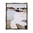 thumbnail image 1 of Stupell Industries Abstract Lake Cliffs Landscape Painting Graphic Art Luster Gray Floating Framed Canvas Print Wall Art, Design by Nikita Jariwala, 1 of 6