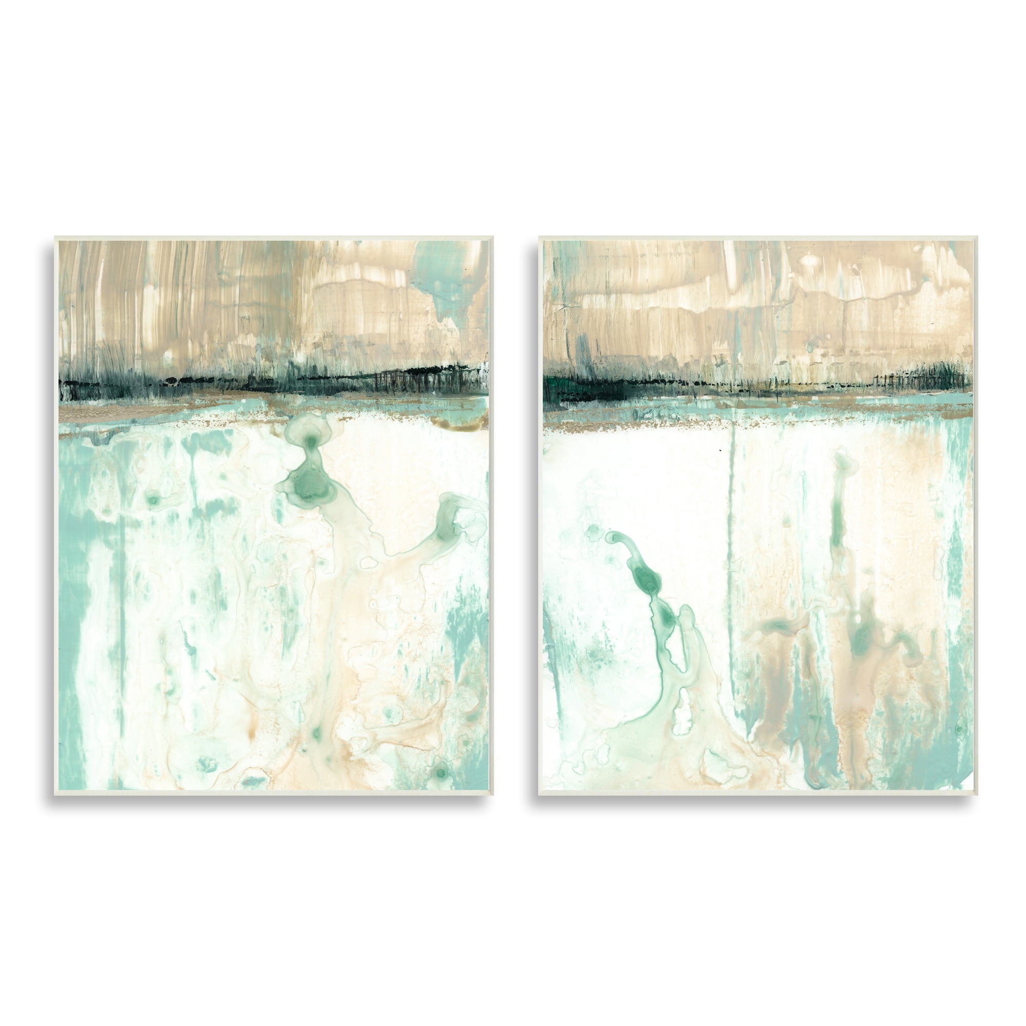 Stupell Industries Abstract Lake Landscape Organic Blue Green Design Wall Plaque by Jennifer Goldberger