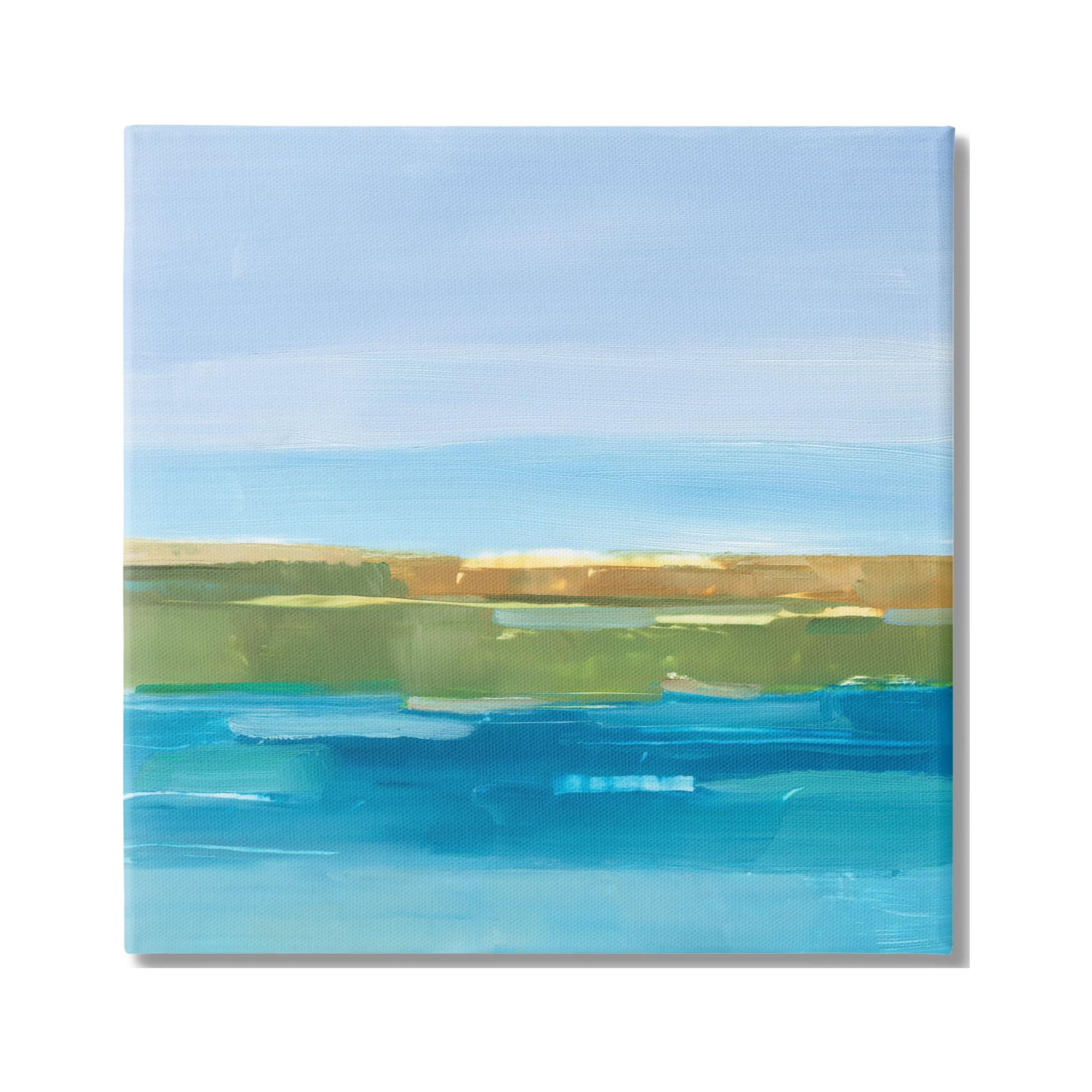 Stupell Industries Abstract Lake Scenery Abstract Painting Gallery Wrapped Canvas Print Wall Art, 36 x 36
