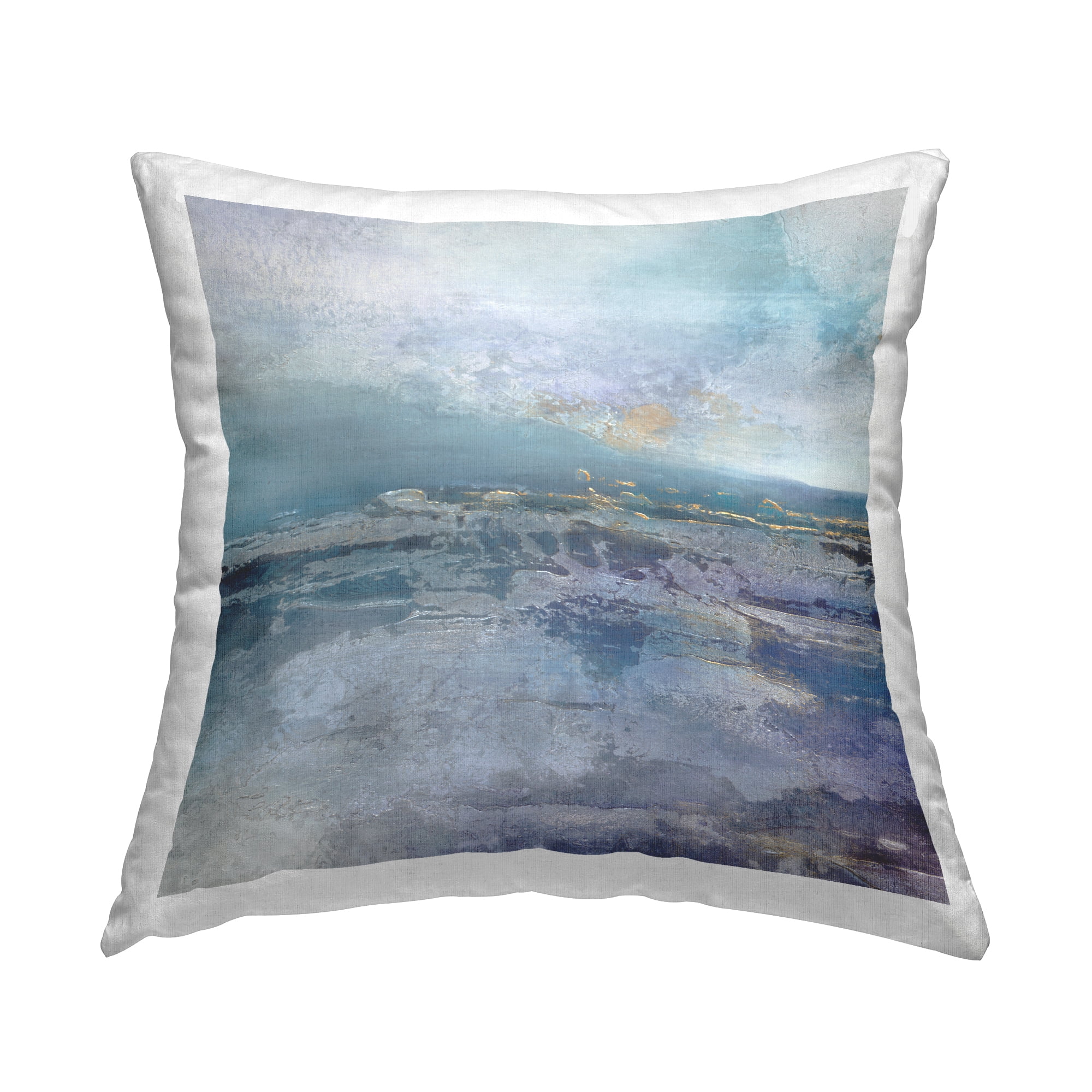 Stupell Industries Abstract Landscape Blue Ocean Scene Square Decorative Printed Throw Pillow, 18 x 18,