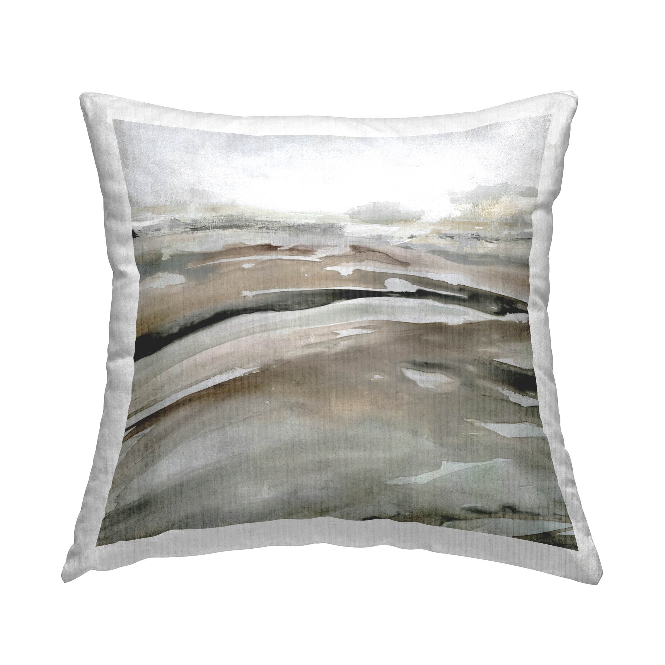 Stupell Industries Abstract Landscape Brown Detail Printed Throw Pillow Design by Carol Robinson