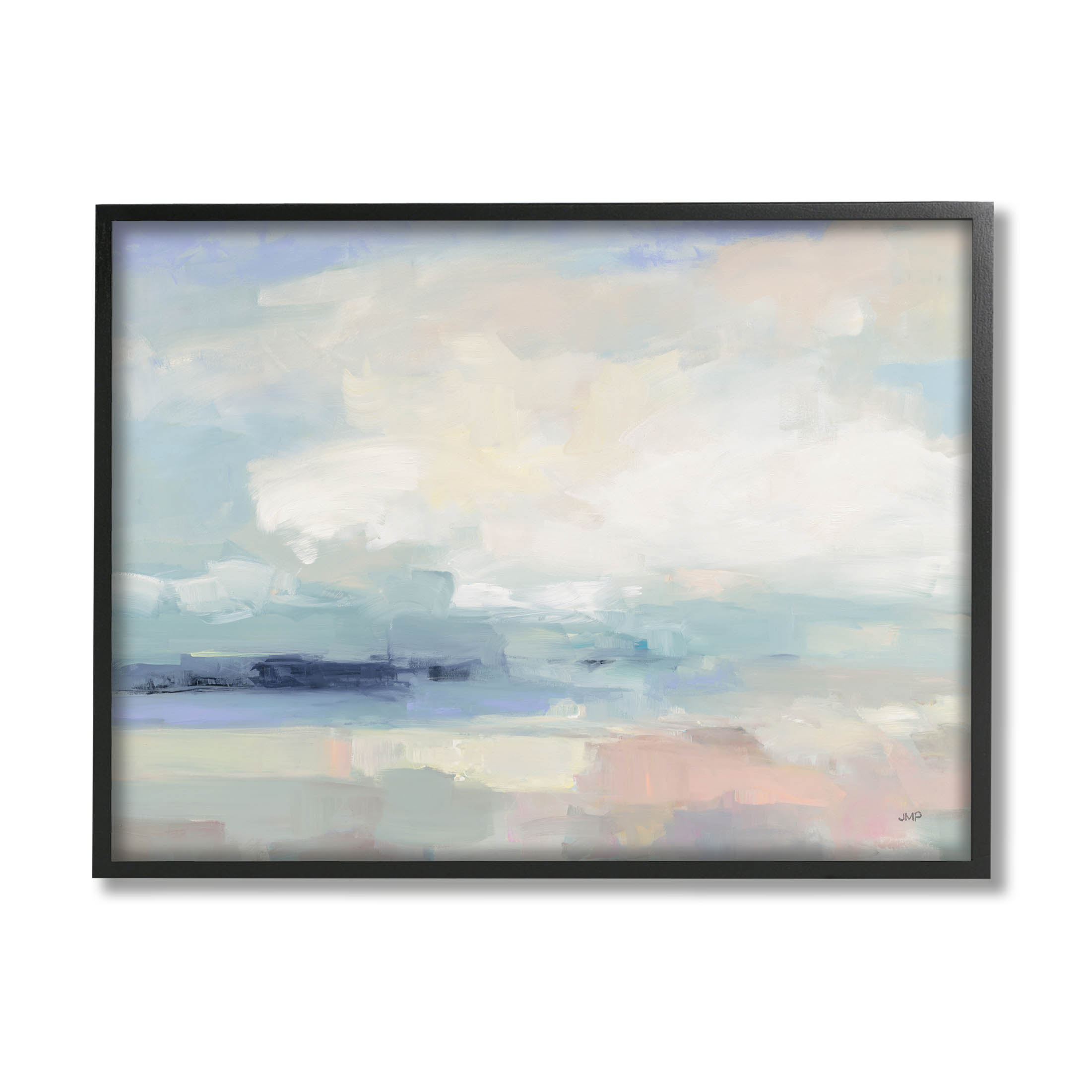 Stupell Industries Abstract Landscape Clouds Scene Painting Black Framed Art Print Wall Art, Design by Julia Purinton