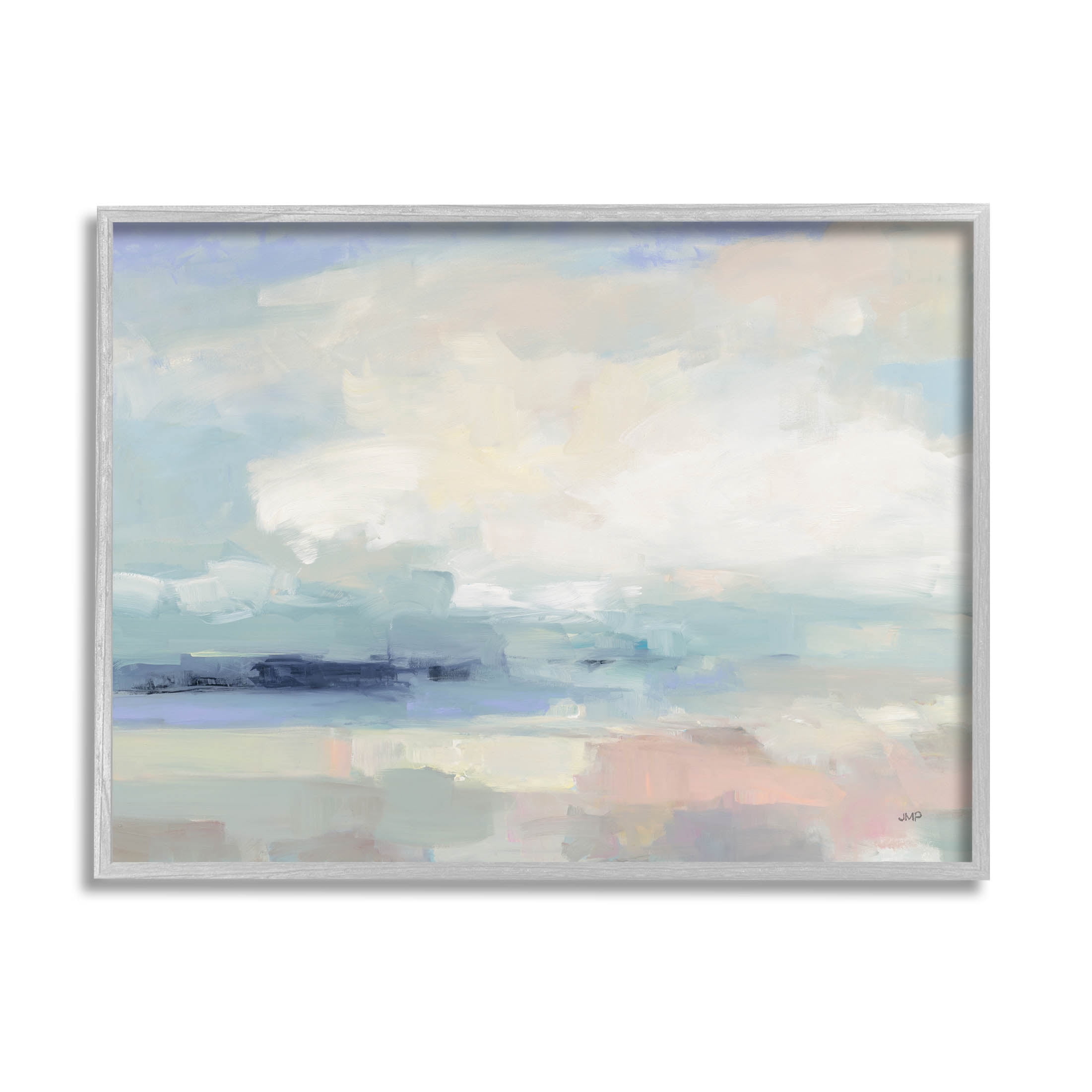 Stupell Industries Abstract Landscape Clouds Scene Painting Gray Framed Art Print Wall Art, Design by Julia Purinton