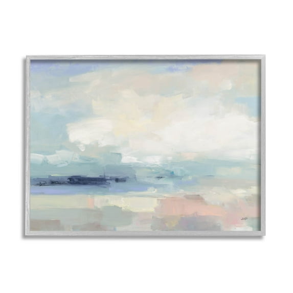 Stupell Industries Abstract Landscape Clouds Scene Painting Gray Framed Art Print Wall Art, Design by Julia Purinton