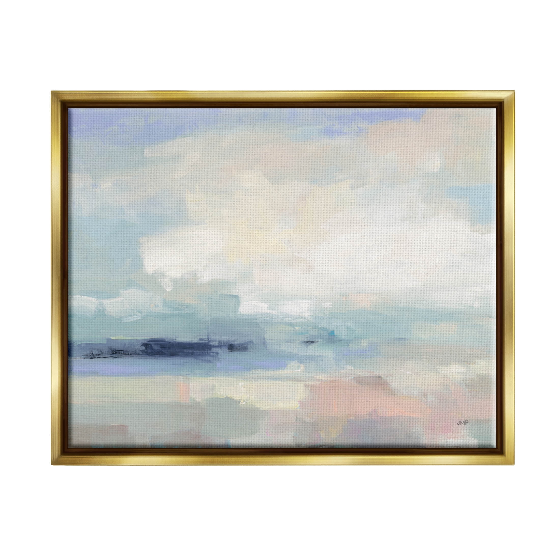 Stupell Industries Abstract Landscape Clouds Scene Painting Metallic Gold Floating Framed Canvas Print Wall Art, Design by Julia Purinton