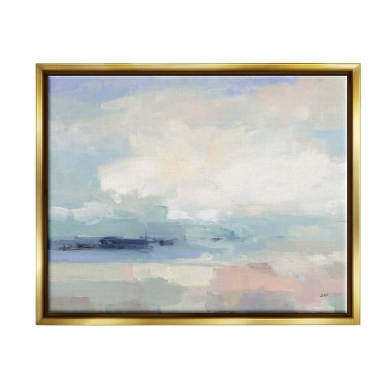 Stupell Industries Abstract Landscape Clouds Scene Painting Metallic Gold Floating Framed Canvas Print Wall Art, Design by Julia Purinton