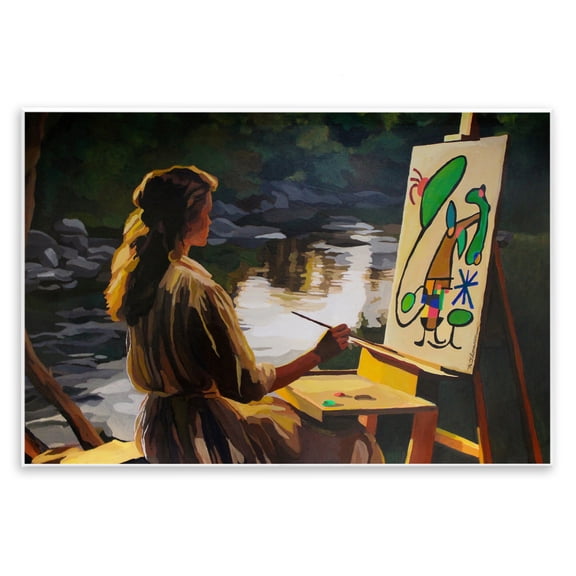 Stupell Industries Abstract Landscape Painter's Easel Wall Plaque Art design by Keith Thomson, 10 x 15