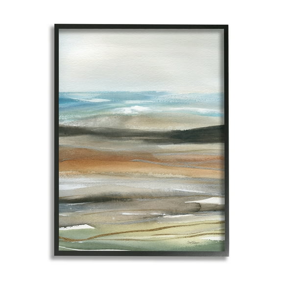 Stupell Industries Abstract Landscape Painting Abstract Painting Black Framed Art Print Wall Art