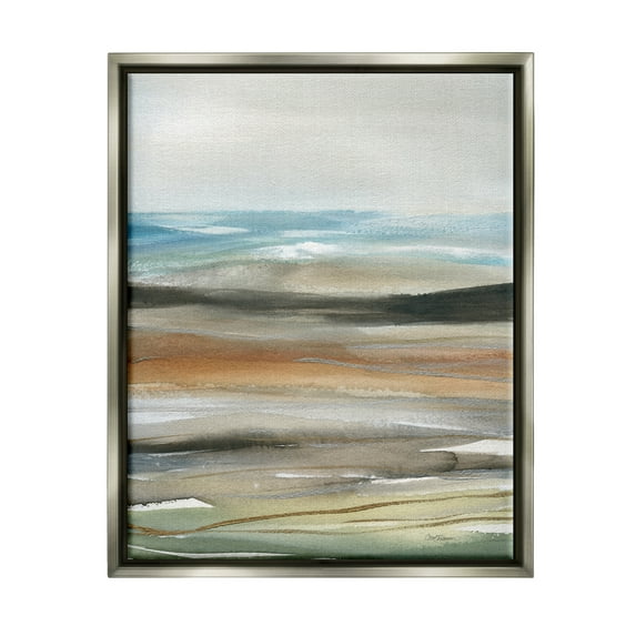 Stupell Industries Abstract Landscape Painting Abstract Painting Gray Floater Framed Art Print Wall Art