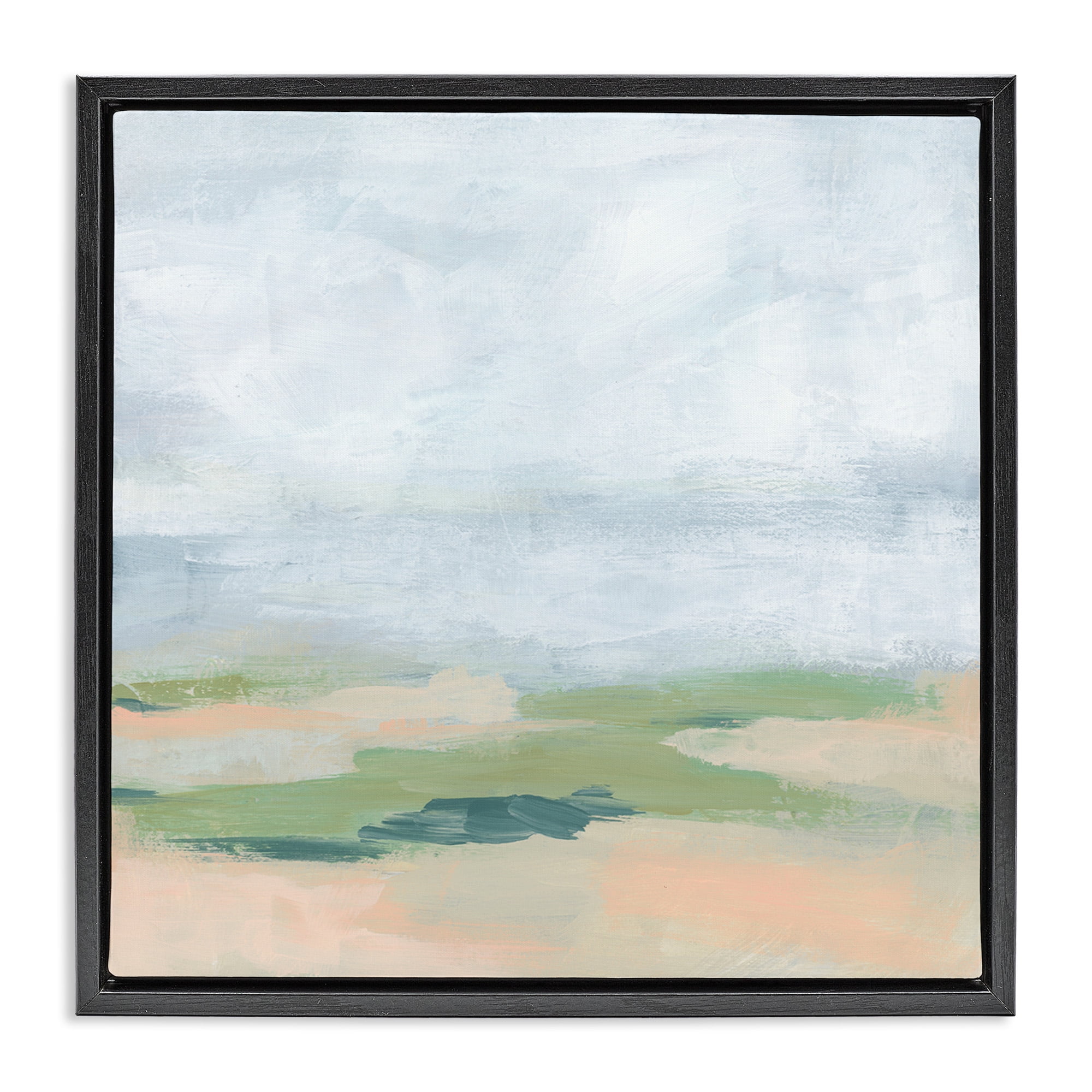 Stupell Industries Abstract Landscape Scenery Abstract Painting Black Floater Framed Canvas Art Print Wall Art, 25 x 25