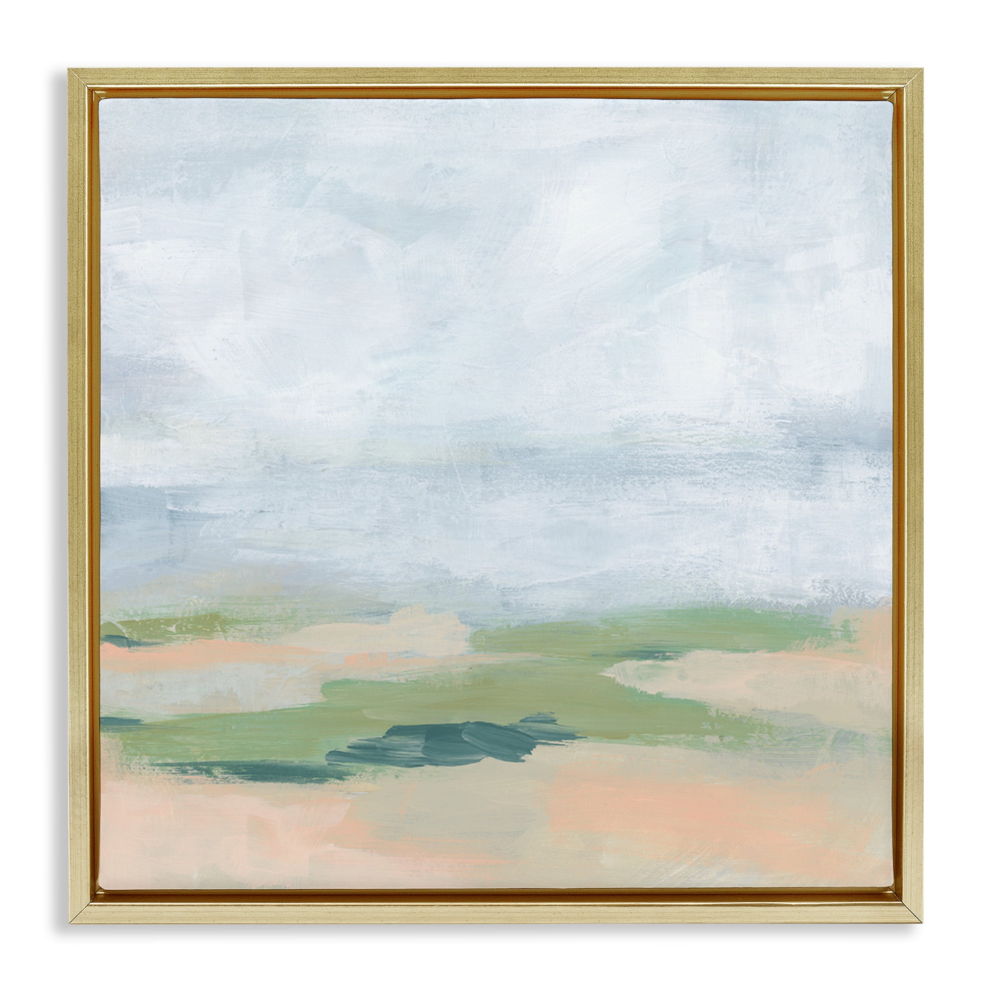 Stupell Industries Abstract Landscape Scenery Abstract Painting Gold Floater Framed Canvas Art Print Wall Art, 25 x 25
