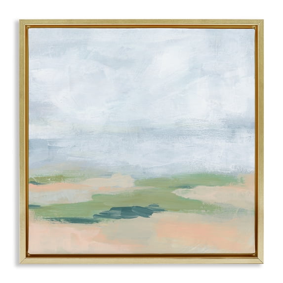 Stupell Industries Abstract Landscape Scenery Abstract Painting Gold Floater Framed Canvas Art Print Wall Art, 25 x 25