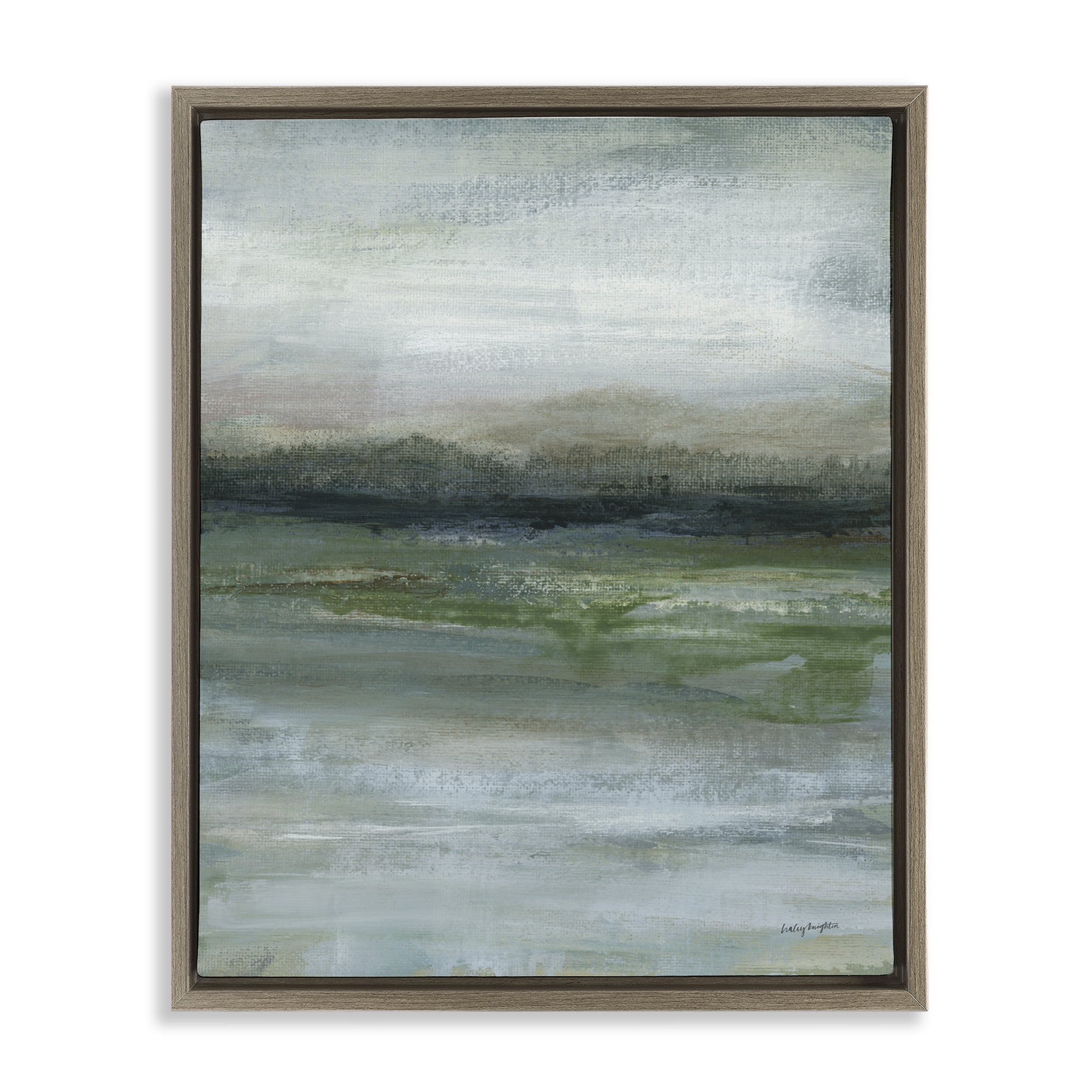 Stupell Industries Abstract Landscape View Abstract Painting Brown Floater Framed Canvas Art Print Wall Art, 17 x 21