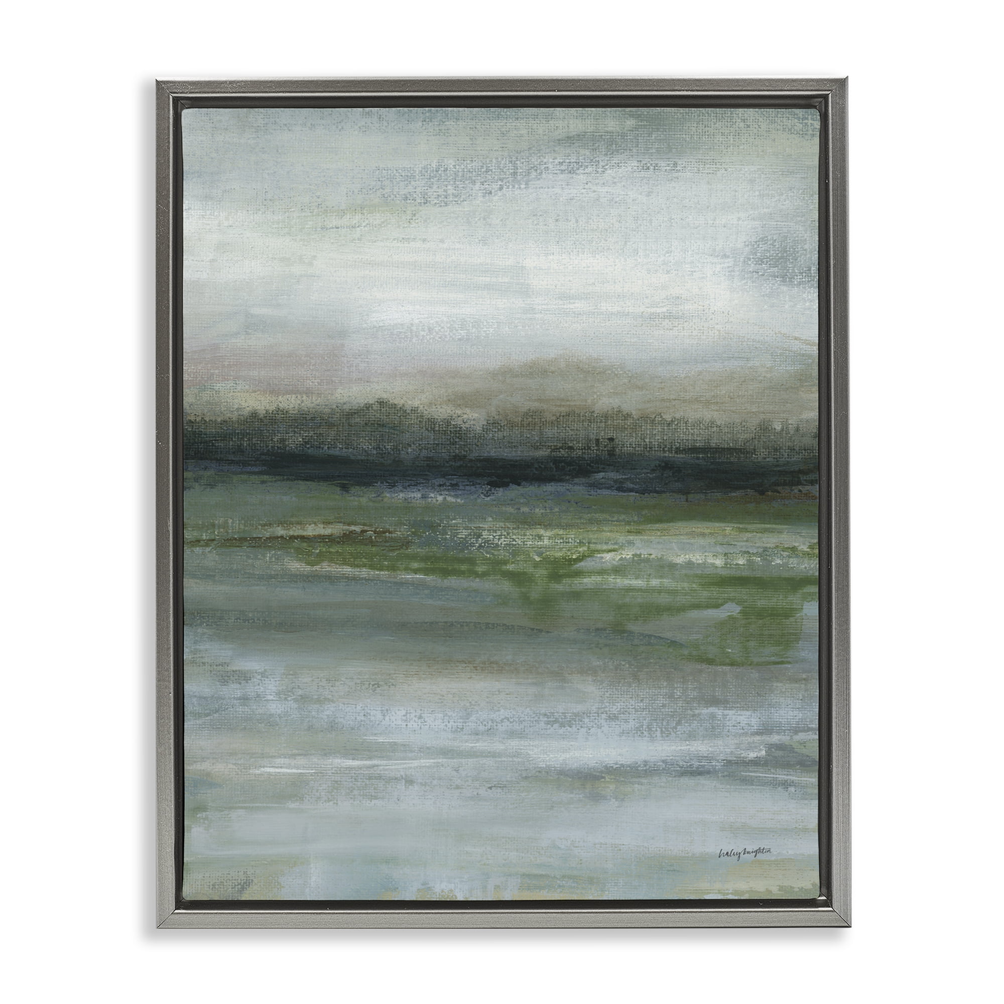 Stupell Industries Abstract Landscape View Abstract Painting Gray Floater Framed Canvas Art Print Wall Art, 17 x 21