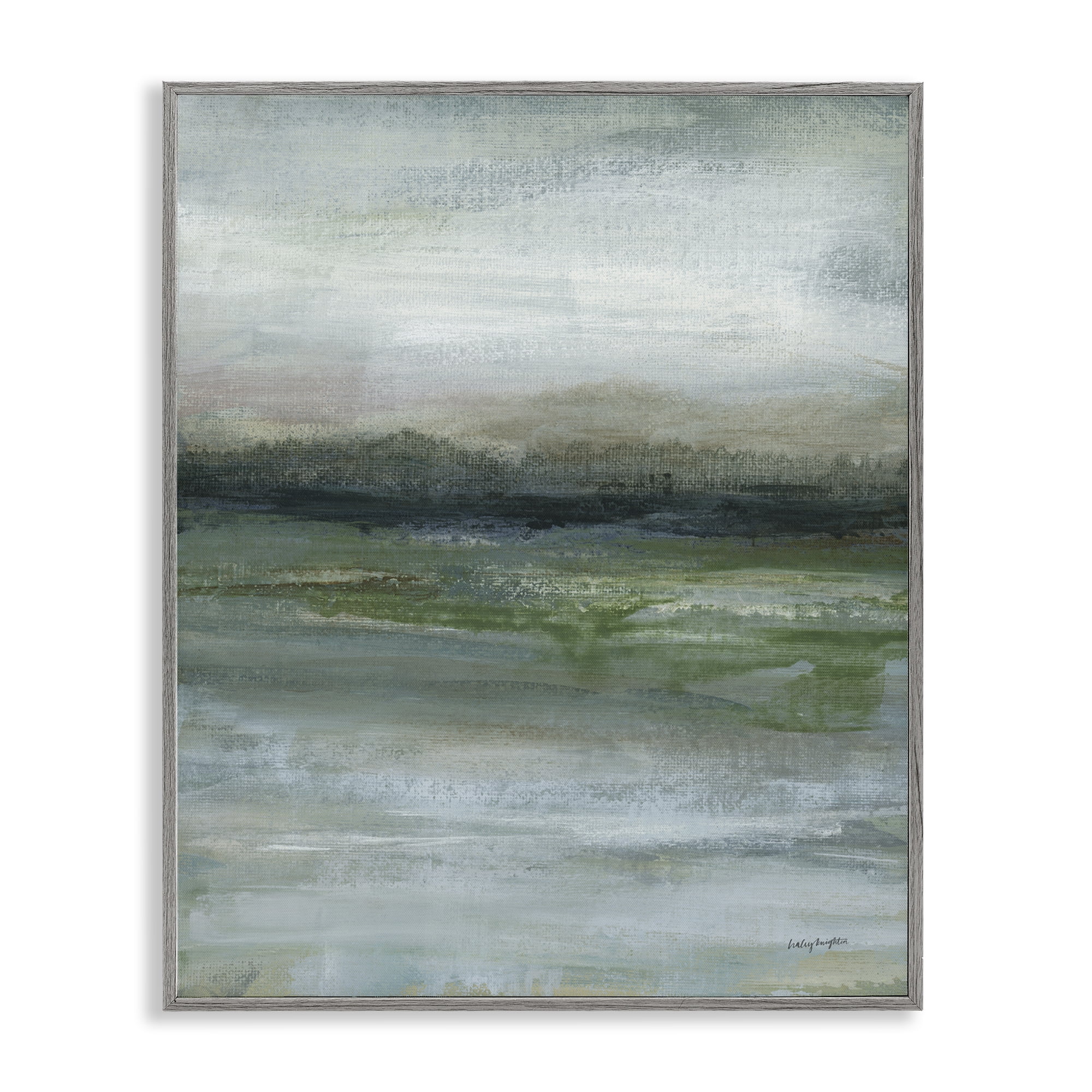 Stupell Industries Abstract Landscape View Abstract Painting Gray Framed Art Print Wall Art, 16 x 20