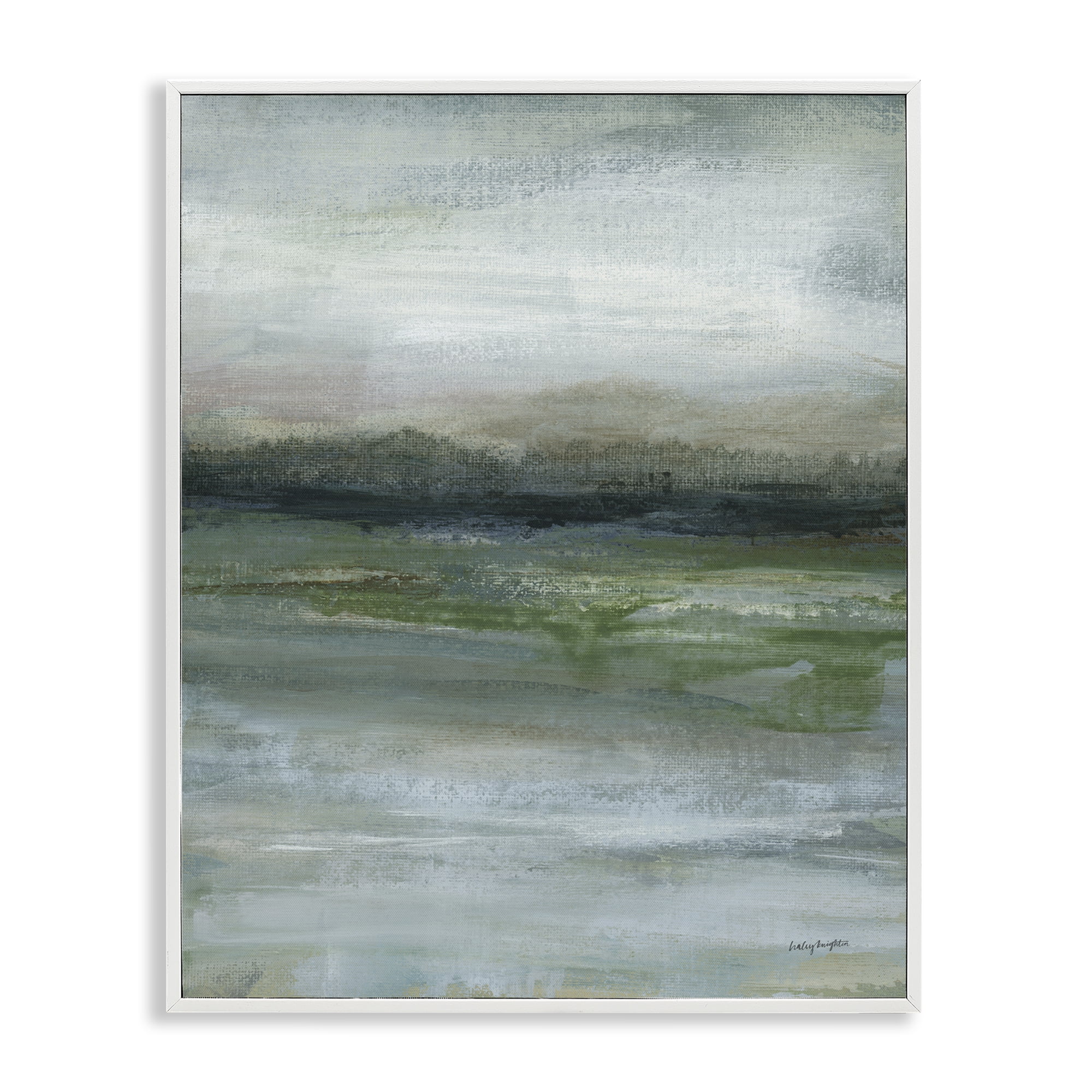 Stupell Industries Abstract Landscape View Abstract Painting White Framed Art Print Wall Art, 11 x 14
