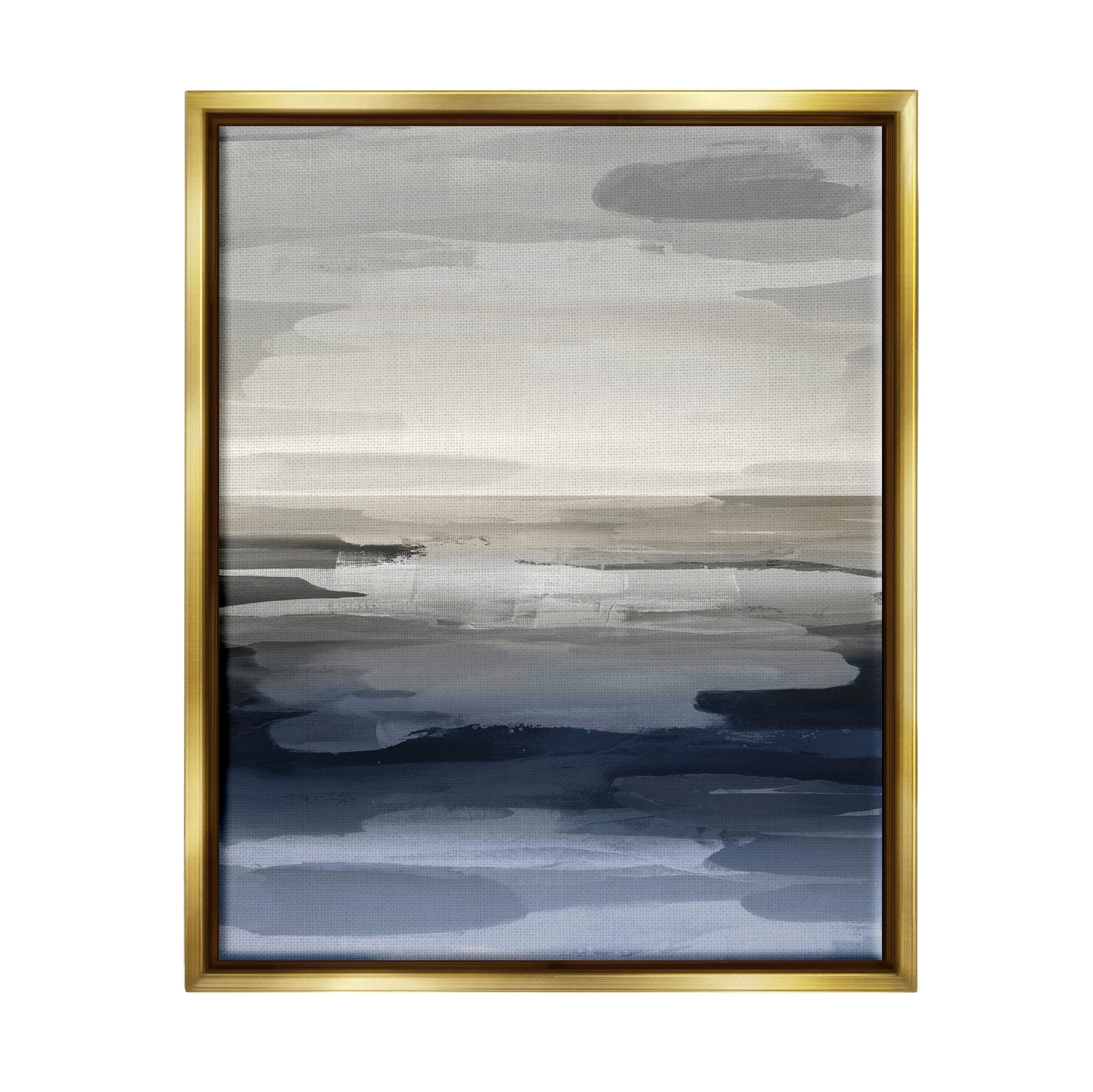 Abstract Landscape Metallic Gold Framed Canvas Wall Art
