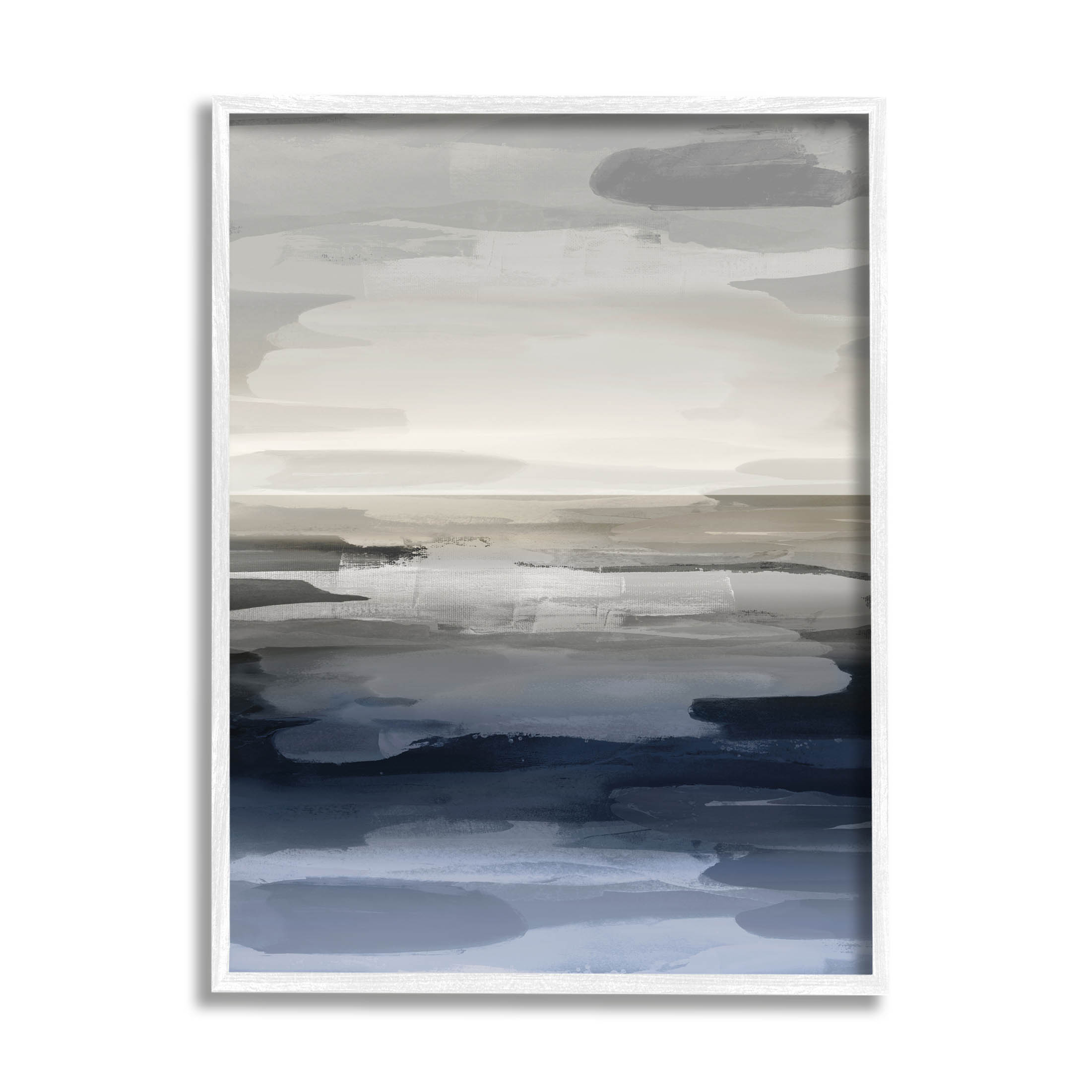 Stupell Industries Abstract Landscape Water Scenery Graphic Art White Framed Art Print Wall Art, Design by Jackie Hanson