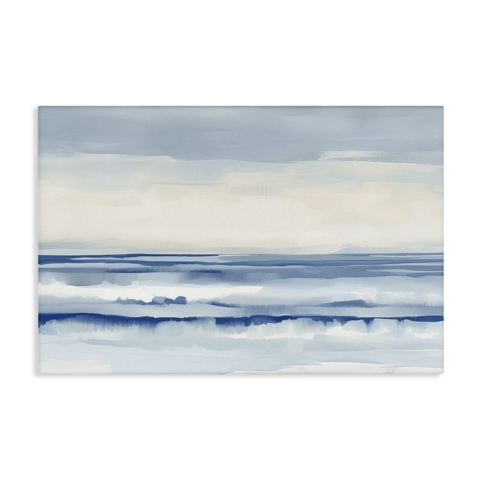 Stupell Industries Abstract Layered Beach Waves Abstract Painting Wrapped Canvas Art Print Wall Art, 24 x 16