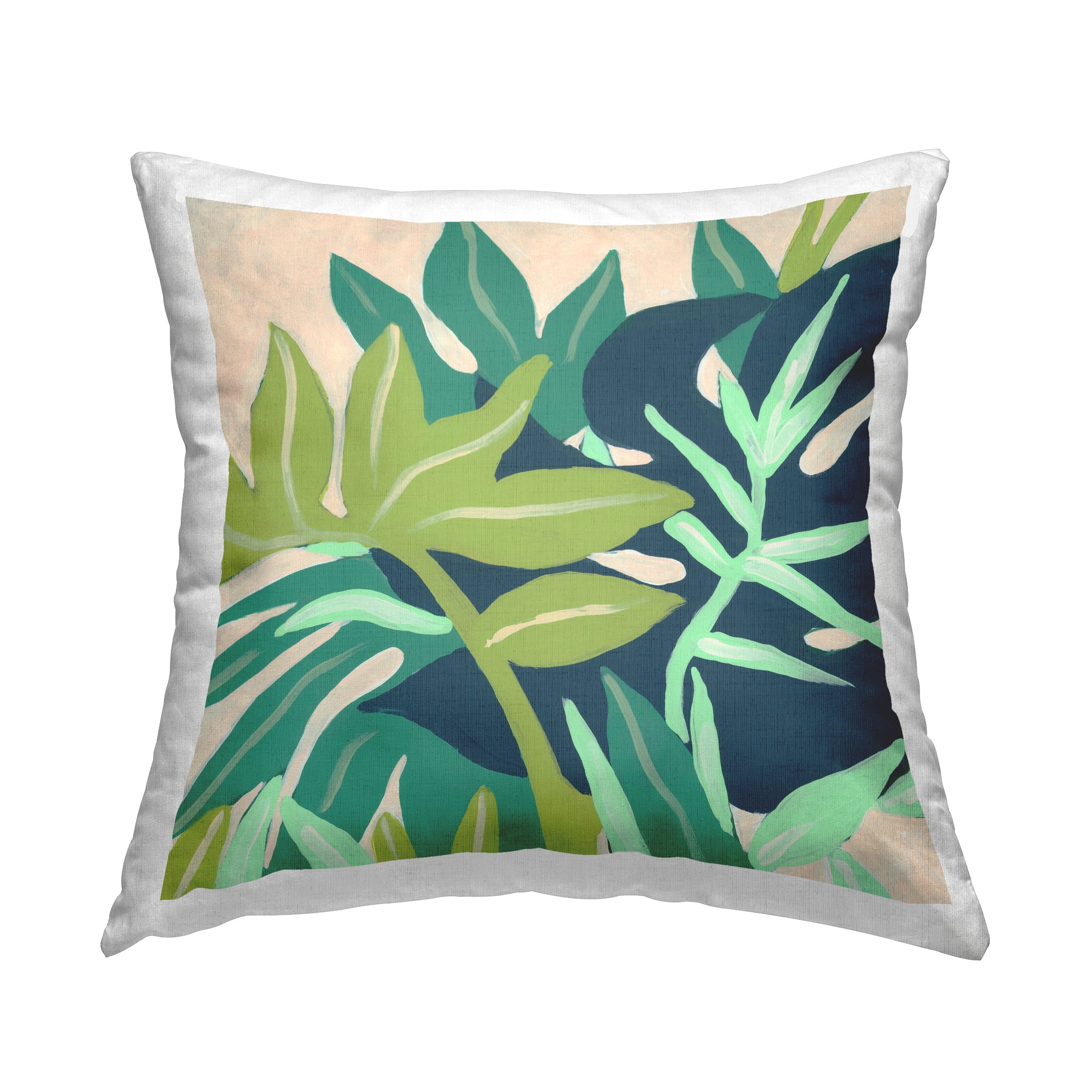Stupell Industries Abstract Layered Botanical Leaf Plant Shapes Design by June Erica Vess Throw Pillow