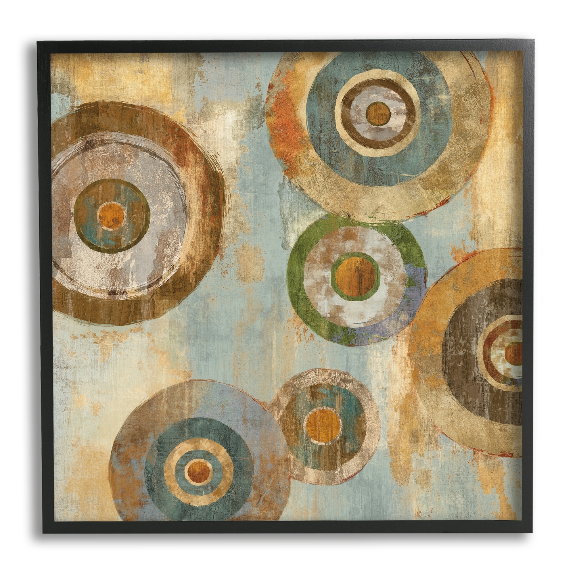 Stupell Industries Abstract Layered Circles Industrial Rust Tones Geometric Shapes, 12 x 12,Design by Cam Richards