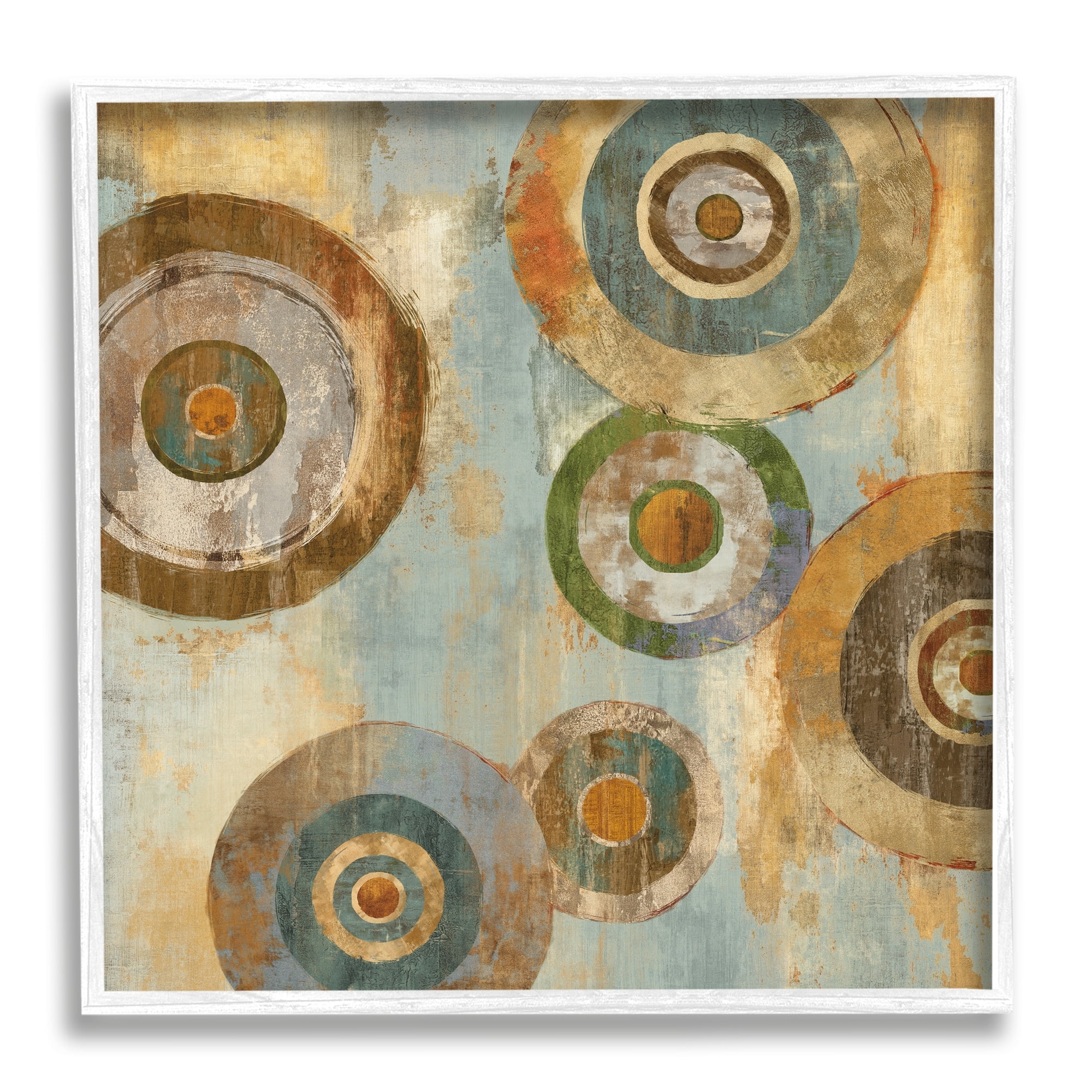 Stupell Industries Abstract Layered Circles Industrial Rust Tones Geometric Shapes, 17 x 17,Design by Cam Richards