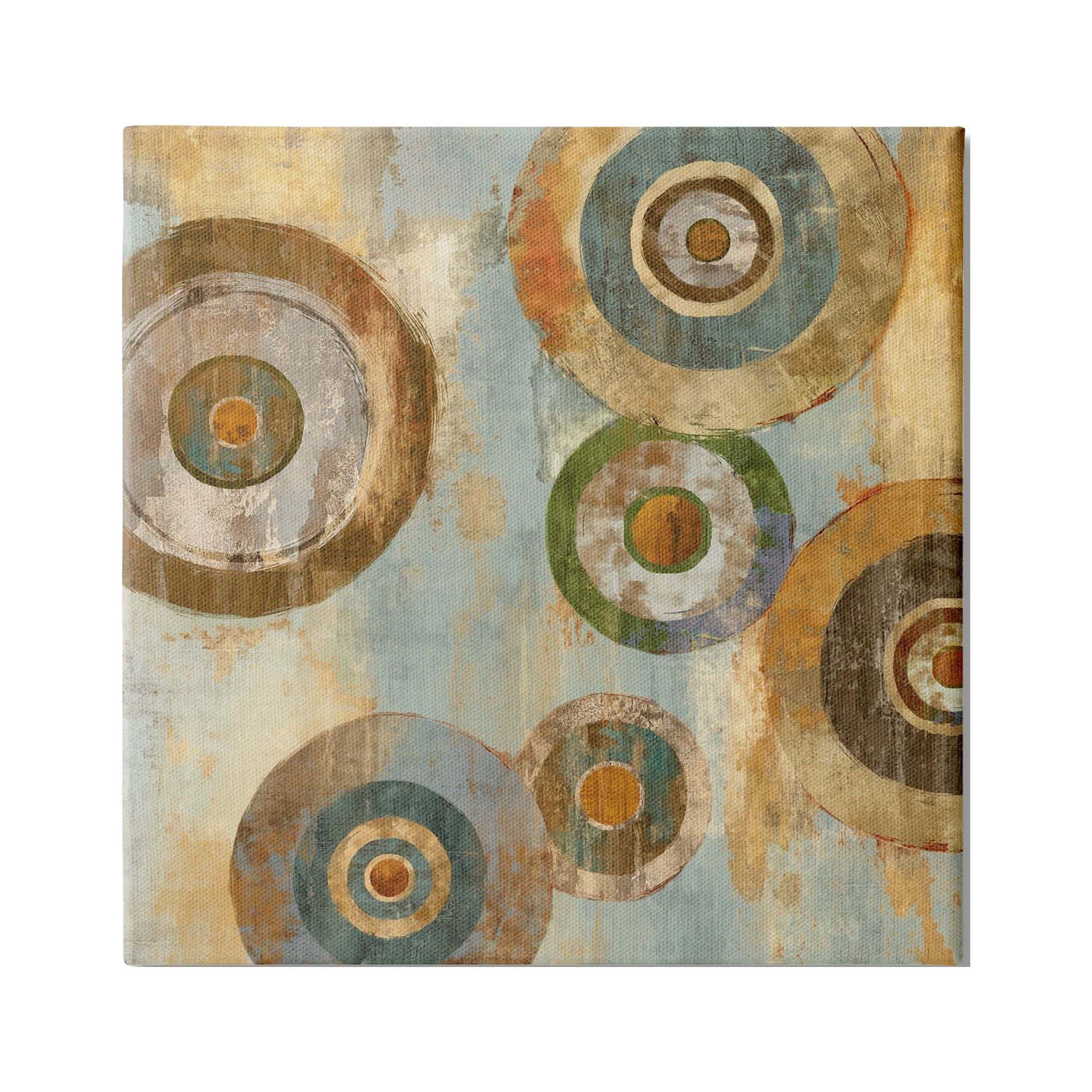 Stupell Industries Abstract Layered Circles Industrial Rust Tones Geometric Shapes, 17 x 17,Design by Cam Richards