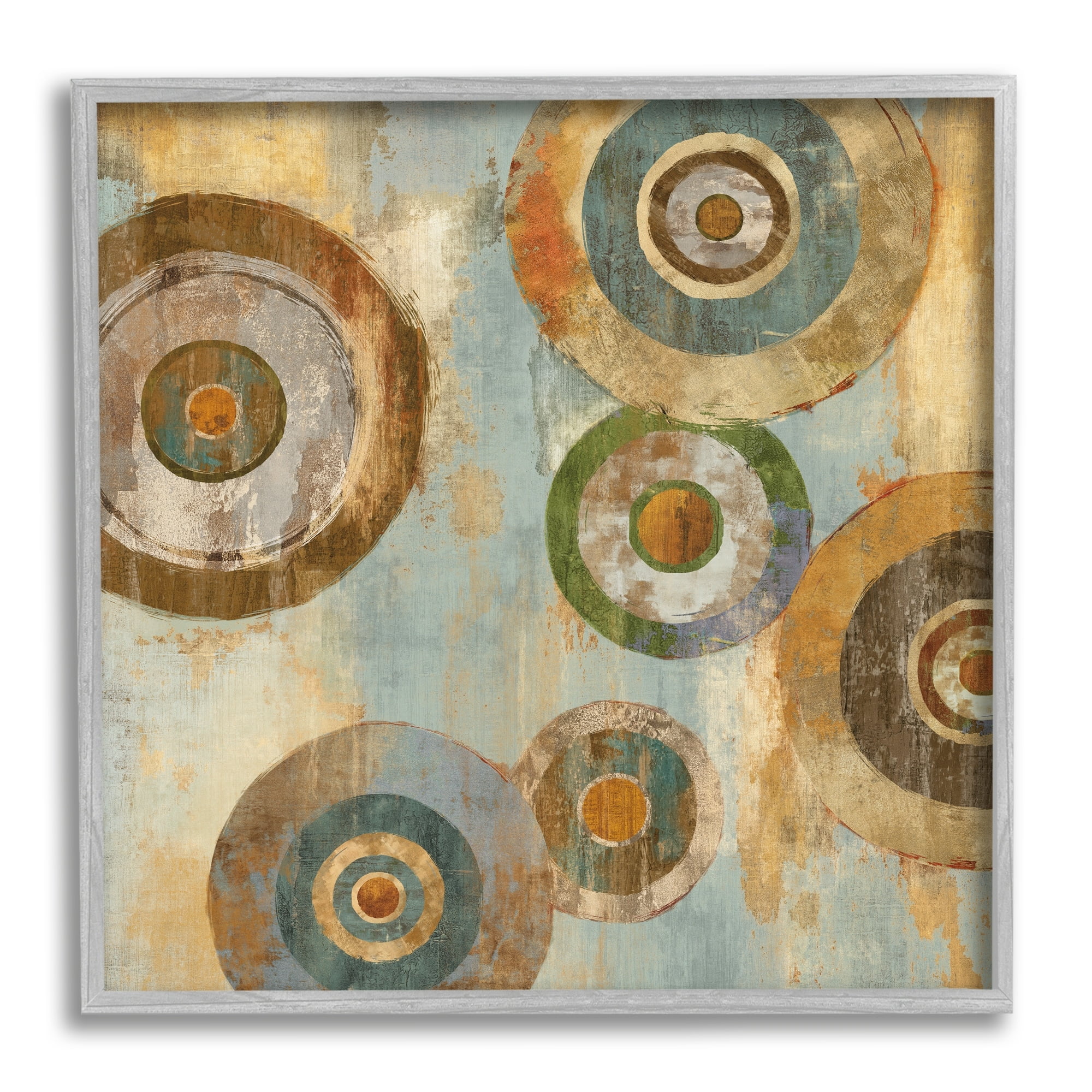 Stupell Industries Abstract Layered Circles Industrial Rust Tones Geometric Shapes, 24 x 24,Design by Cam Richards