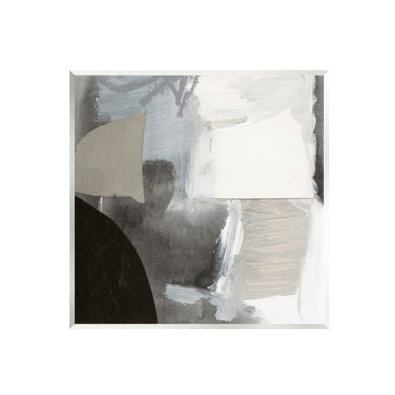 Stupell Industries Abstract Layered Collage Structured Shapes Paint Strokes Painting Unframed Art Print Wall Art, Design by Victoria Barnes