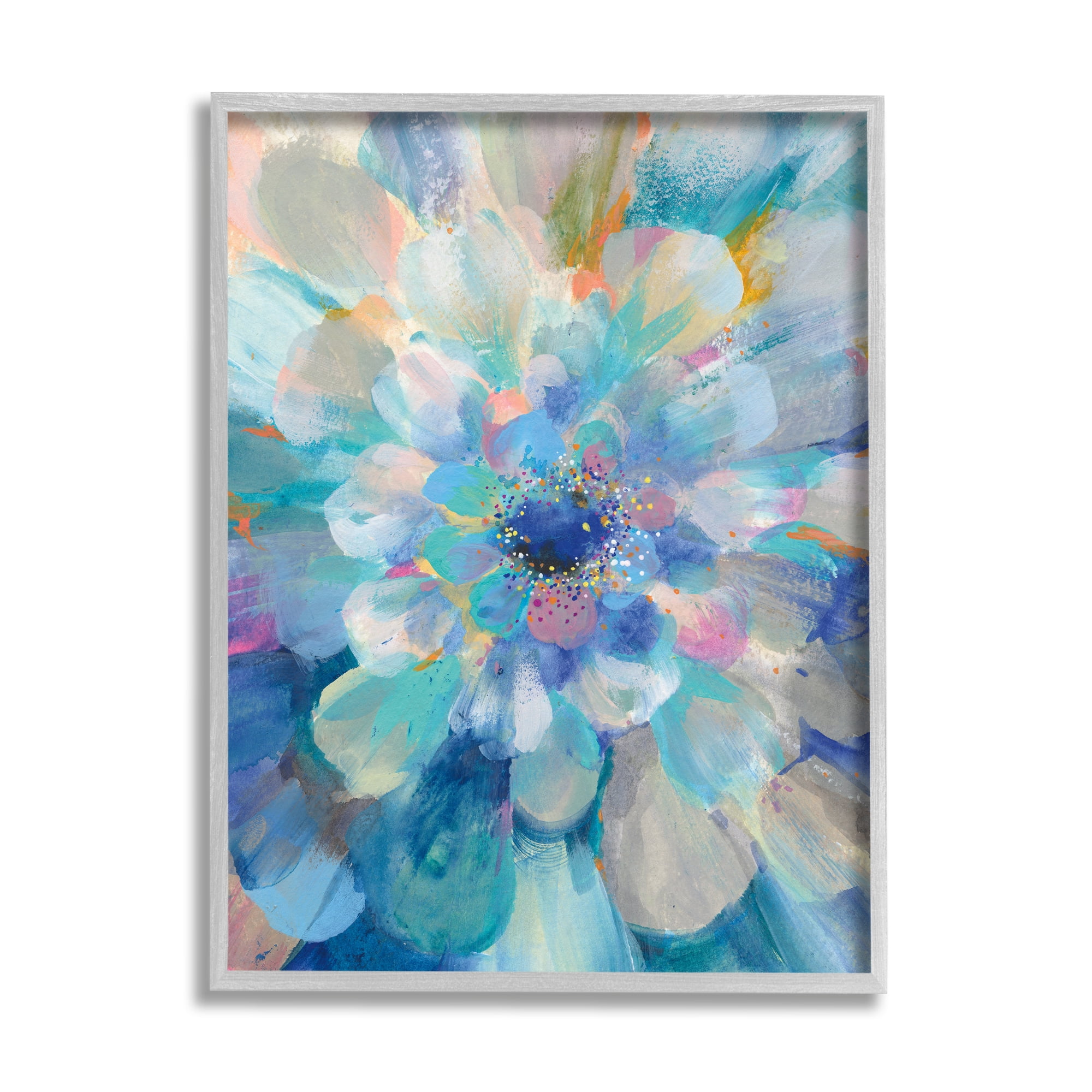 Stupell Industries Abstract Layered Floral Petals Centric Blue Flower, 16 x 20, Design by Danhui Nai