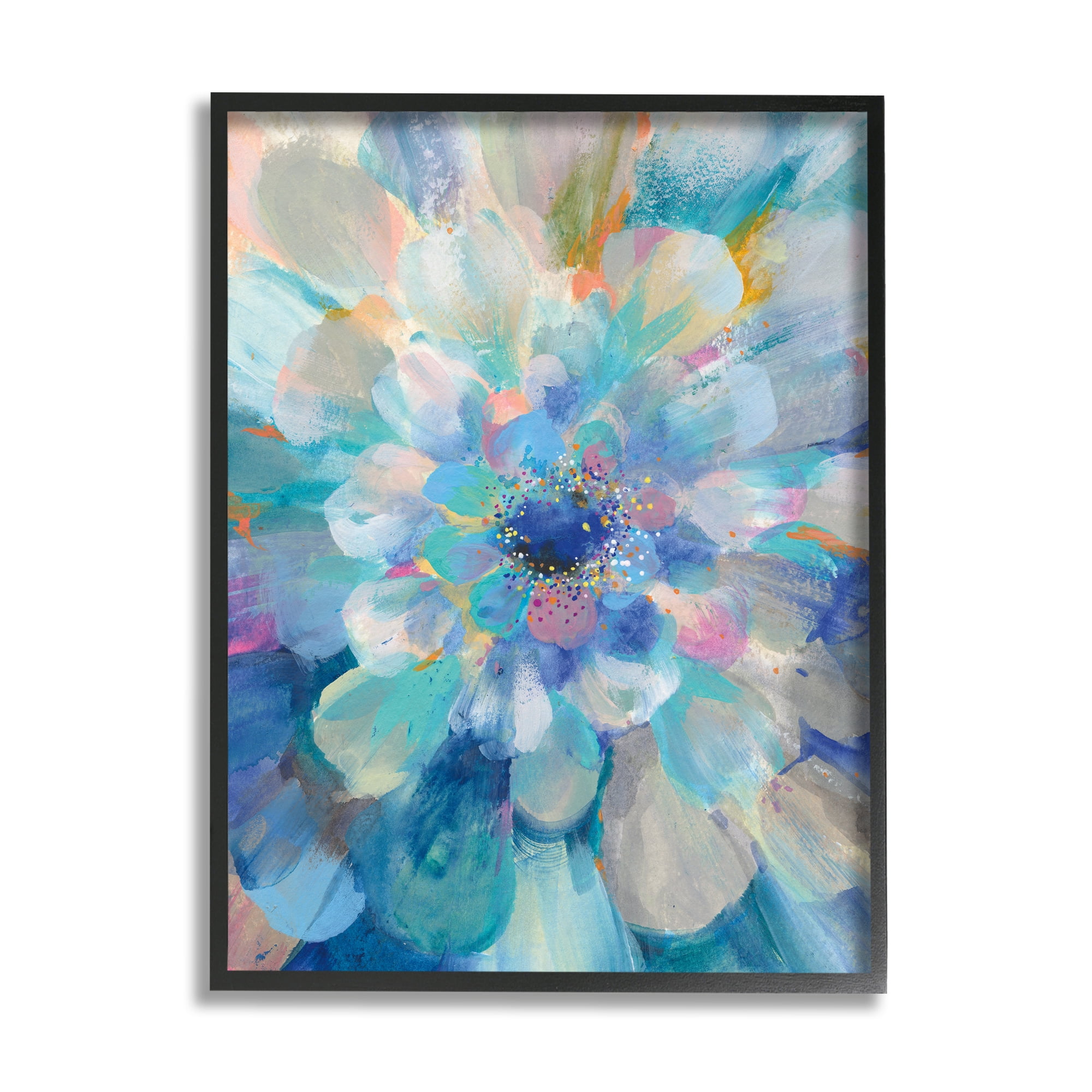 Stupell Industries Abstract Layered Floral Petals Centric Blue Flower, 16 x 20, Design by Danhui Nai