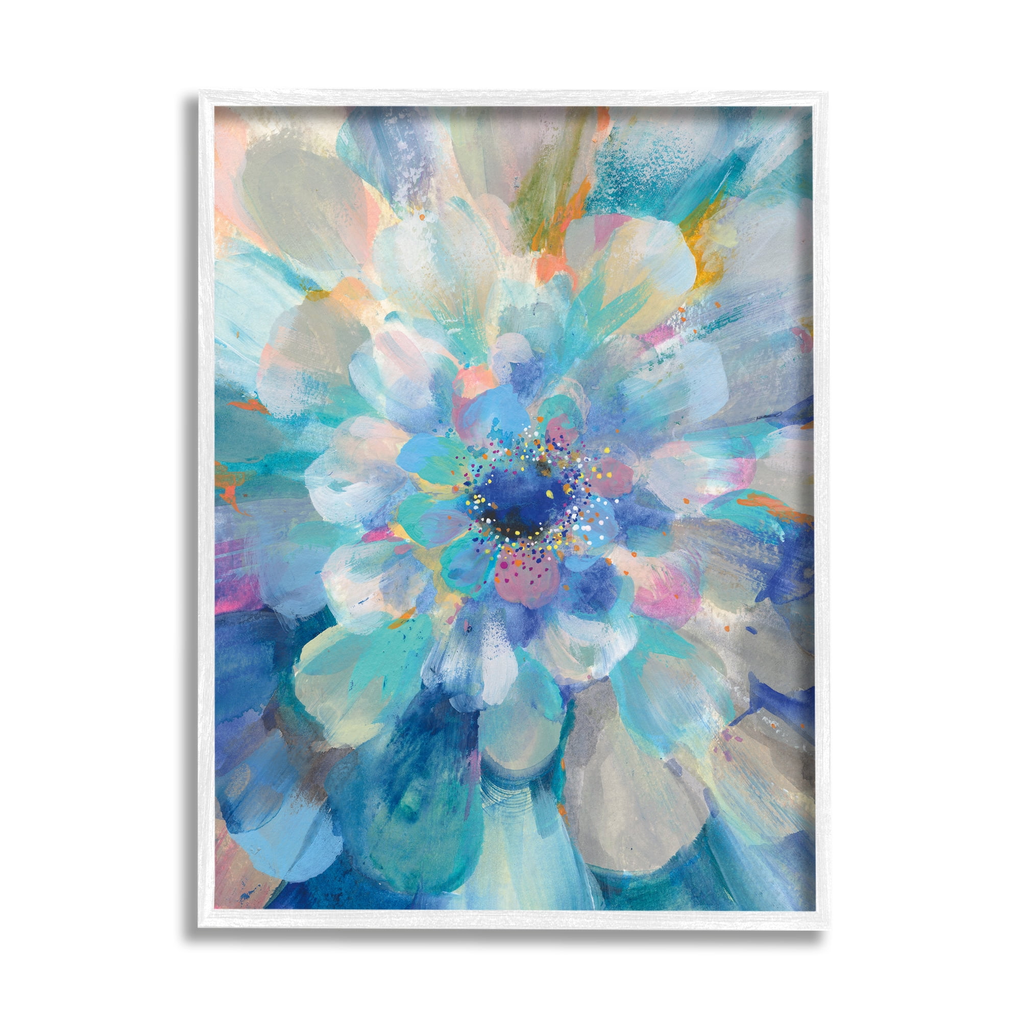 Stupell Industries Abstract Layered Floral Petals Centric Blue Flower, 24 x 30, Design by Danhui Nai