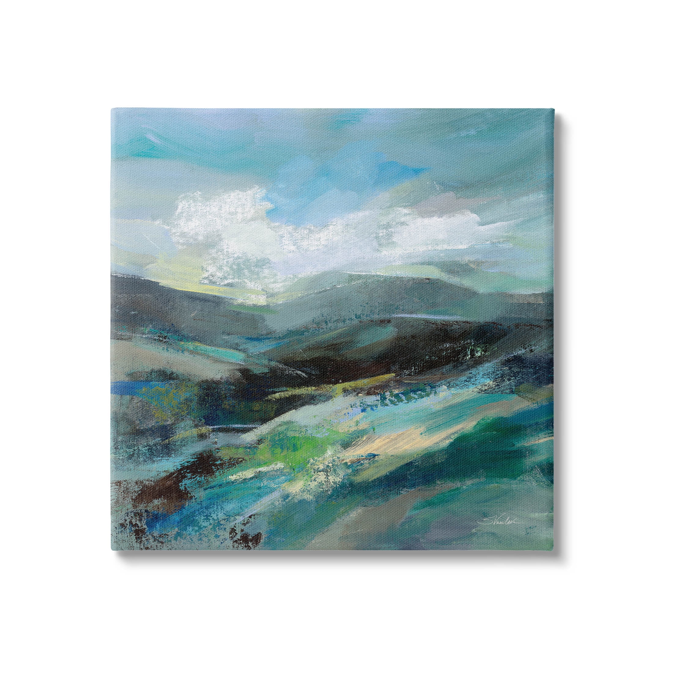 Stupell Industries Abstract Layered Mountain Scene Painting Gallery Wrapped Canvas Print Wall Art, Design by Silvia Vassileva