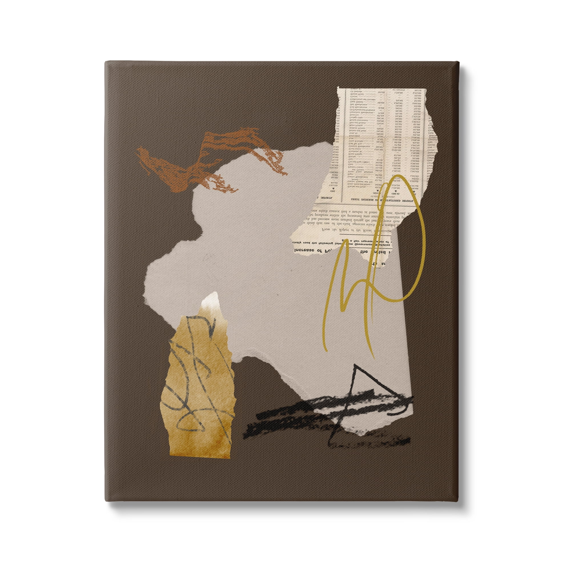 Stupell Industries Abstract Layered Paper Clippings Collage Modern Design Graphic Art Gallery Wrapped Canvas Print Wall Art, Design by Melissa Wang
