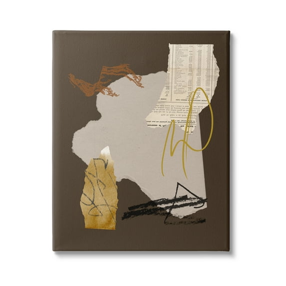 Stupell Industries Abstract Layered Paper Clippings Collage Modern Design Graphic Art Gallery Wrapped Canvas Print Wall Art, Design by Melissa Wang