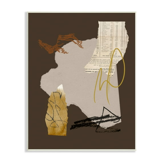 Stupell Industries Abstract Layered Paper Clippings Collage Modern Design Graphic Art Unframed Art Print Wall Art, Design by Melissa Wang