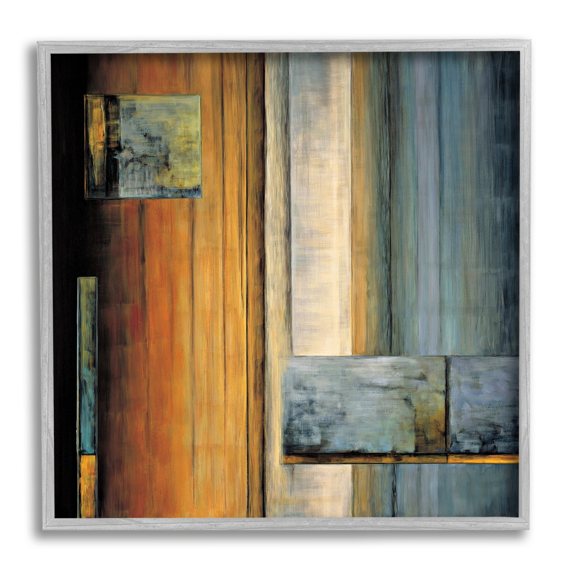 Stupell Industries Abstract Layered Rectangular Shapes Orange White Blue, 24 x 24, Designed by Aaron Summers