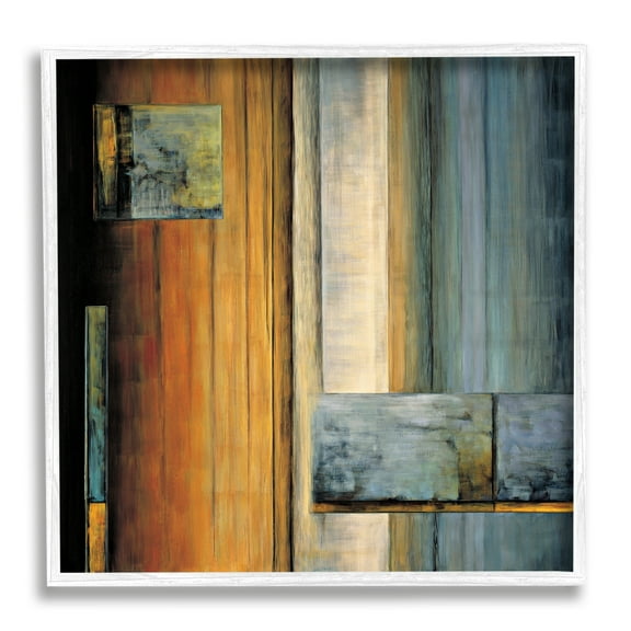Stupell Industries Abstract Layered Rectangular Shapes Orange White Blue, 24 x 24, Designed by Aaron Summers