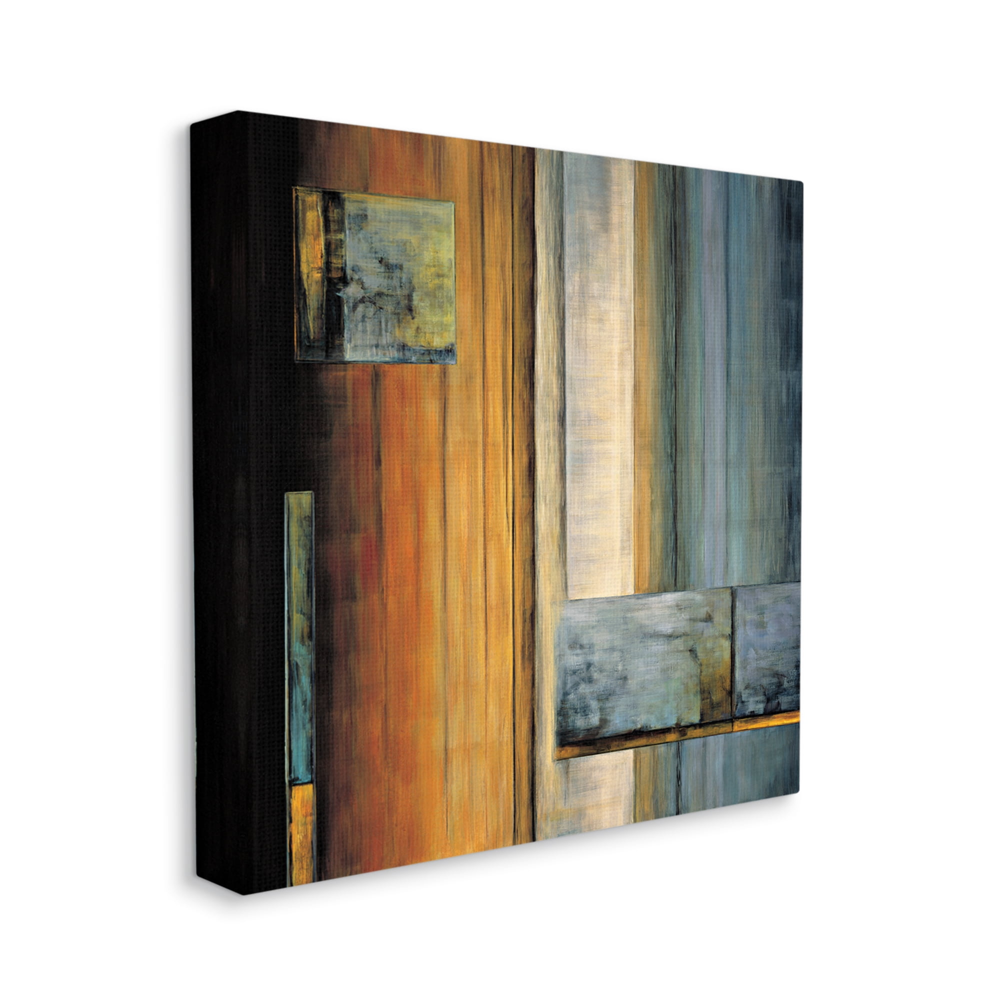 Stupell Industries Abstract Layered Rectangular Shapes Orange White Blue, 36 x 36, Designed by Aaron Summers