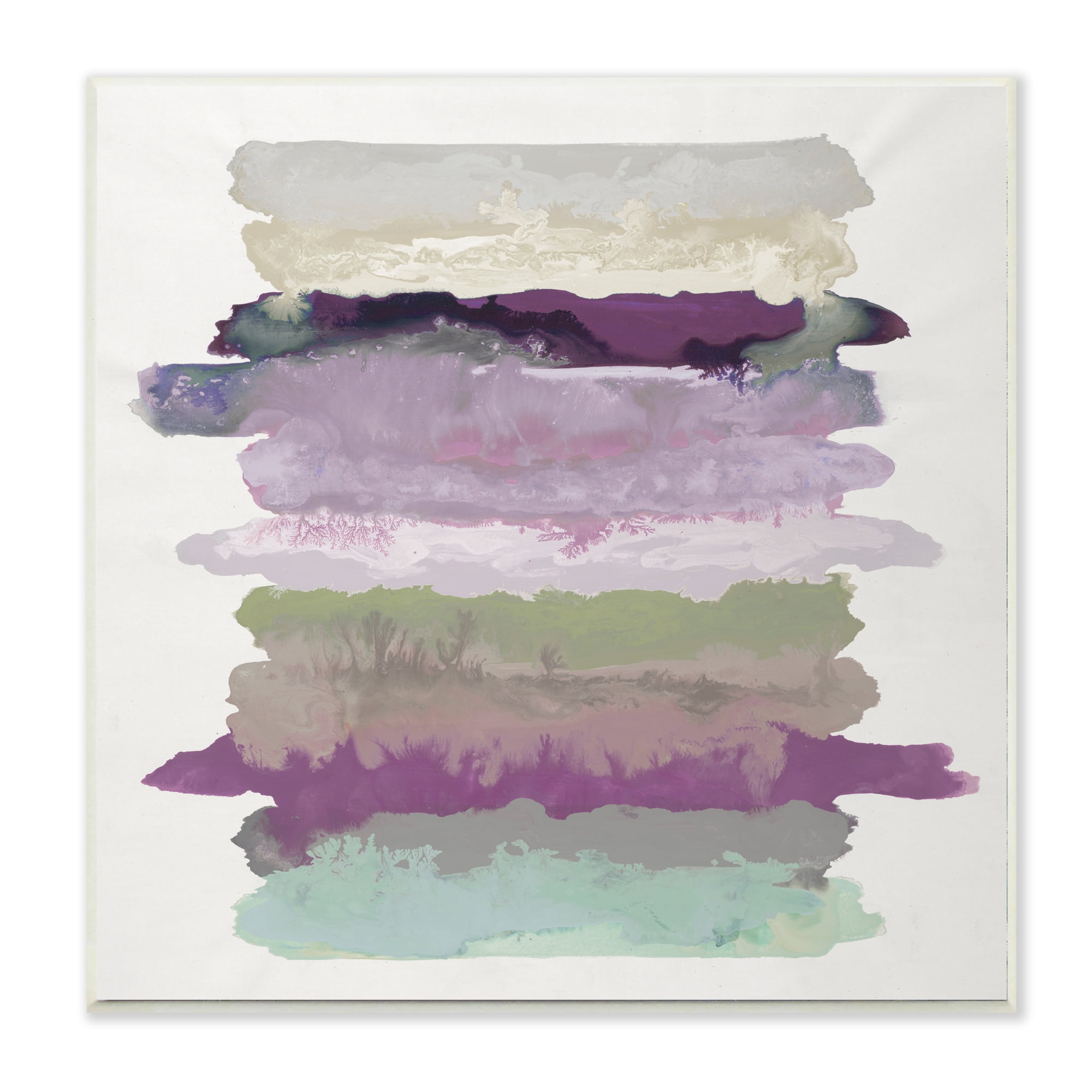 Stupell Industries Abstract Layered Surreal Shapes Purple Green Tones,12 x 12,Designed by Randy Hibberd