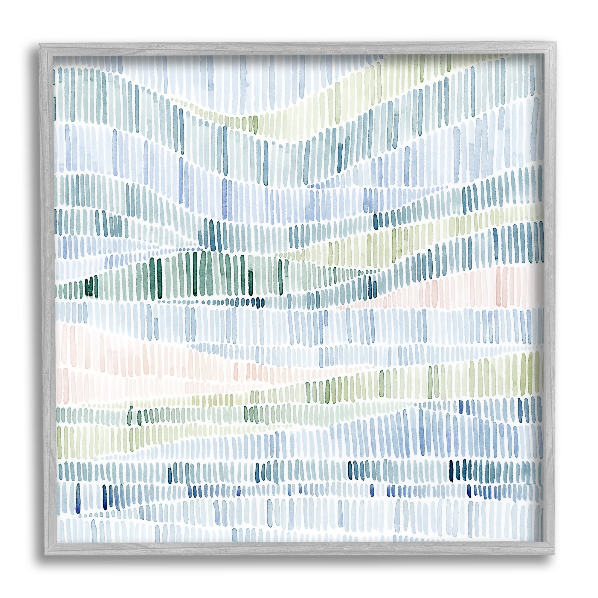 Stupell Industries Abstract Layered Waves Striped Blue Green Beige Pattern, 17 x 17,Design by Grace Popp