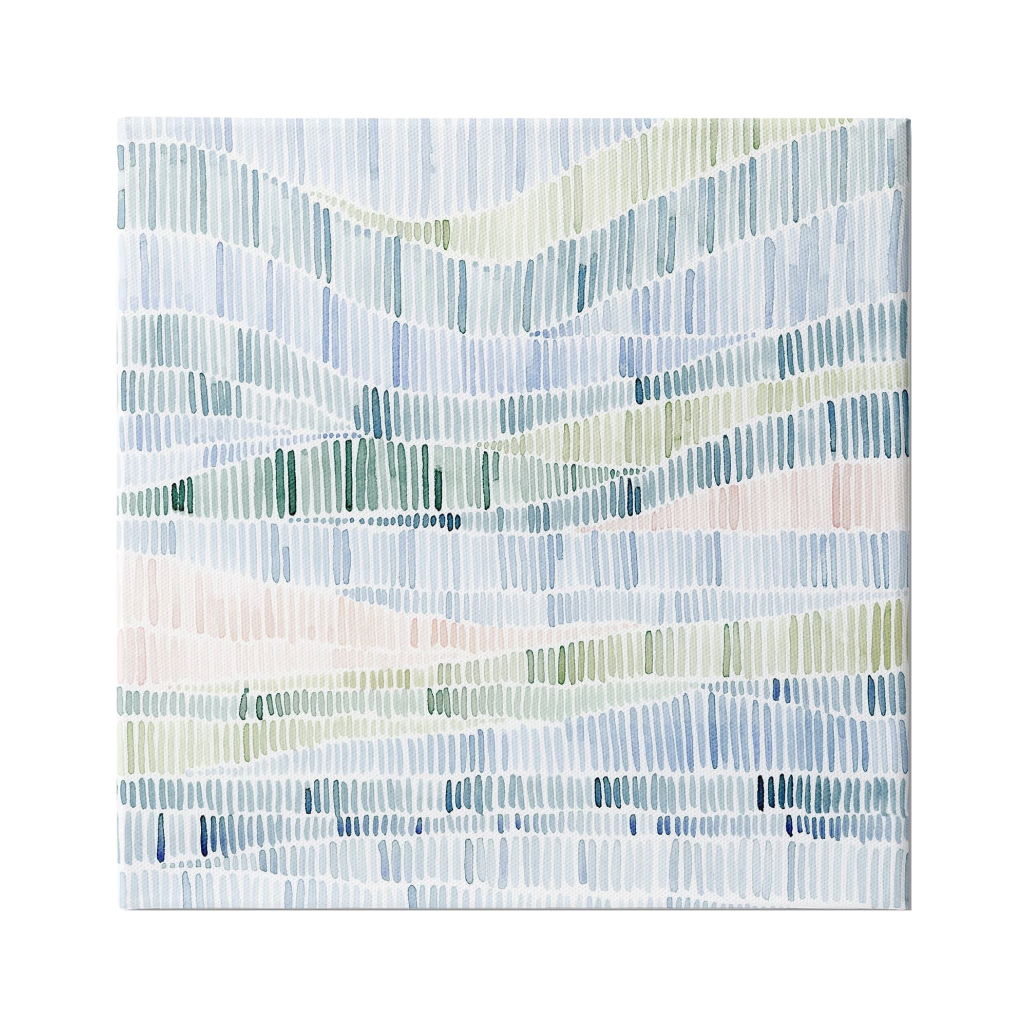 Stupell Industries Abstract Layered Waves Striped Blue Green Beige Pattern, 30 x 30,Design by Grace Popp