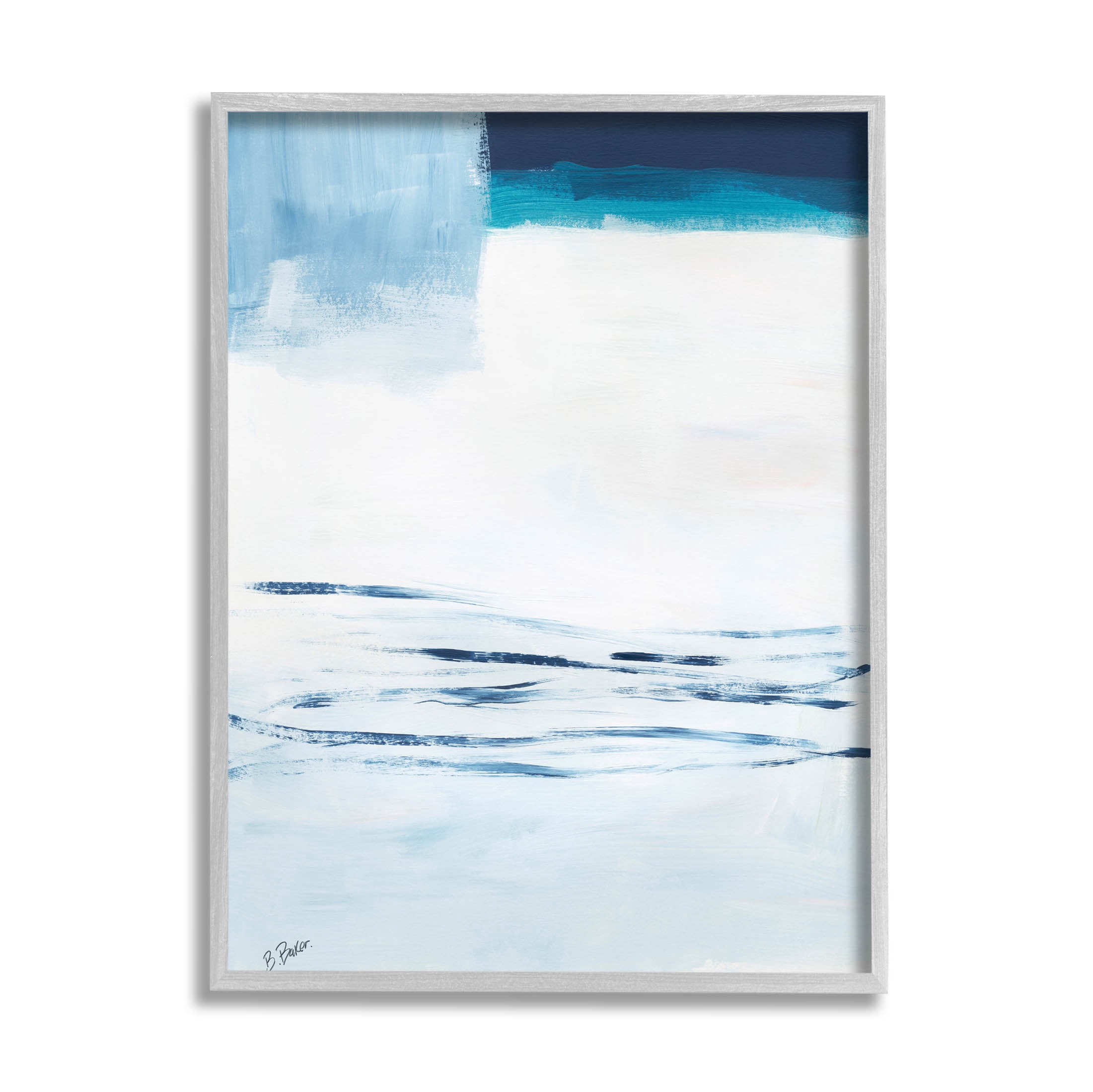 Stupell Industries Abstract Layered Winter Landscape Painting Gray Framed Art Print Wall Art, Design by Bronwyn Baker