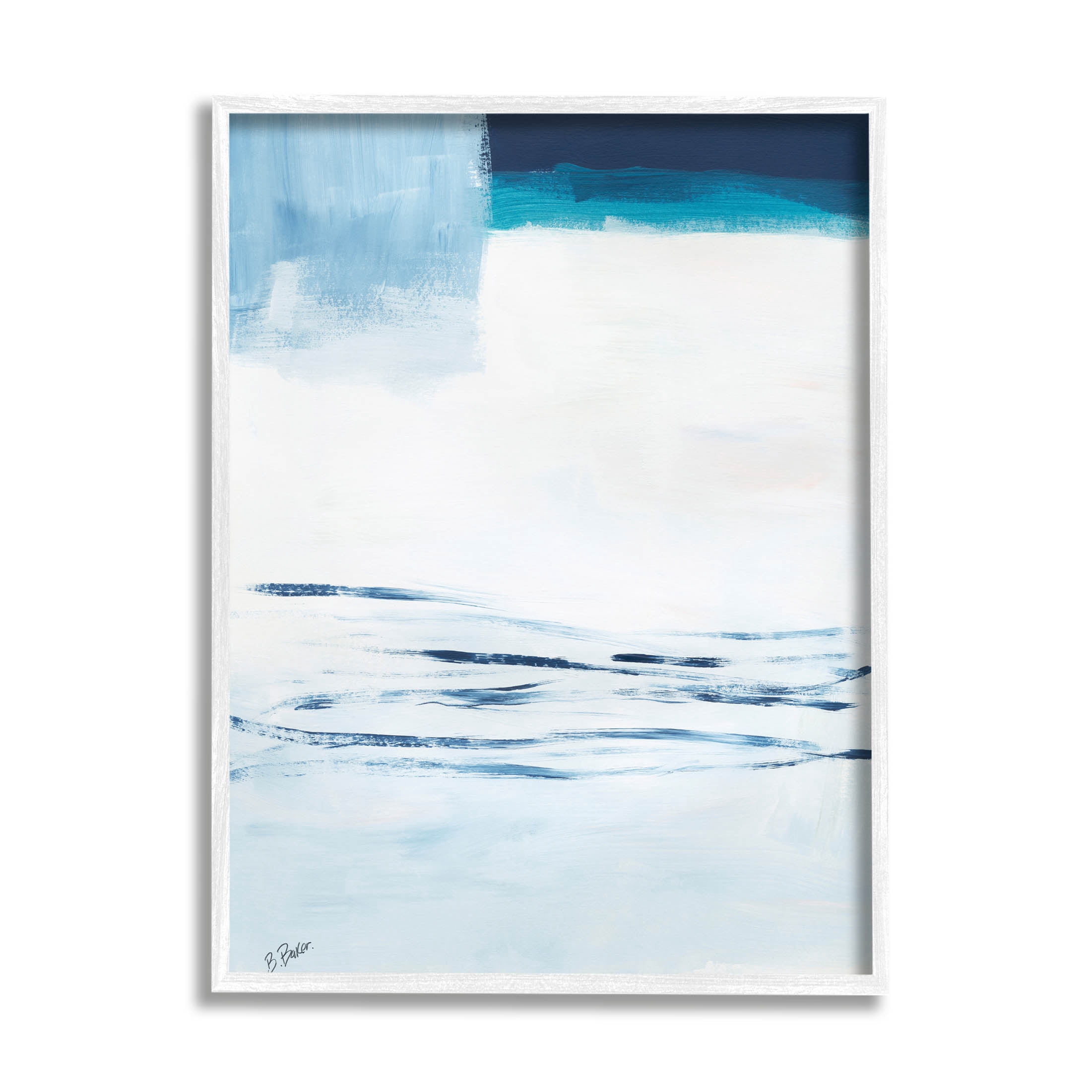 Stupell Industries Abstract Layered Winter Landscape Painting White Framed Art Print Wall Art, Design by Bronwyn Baker