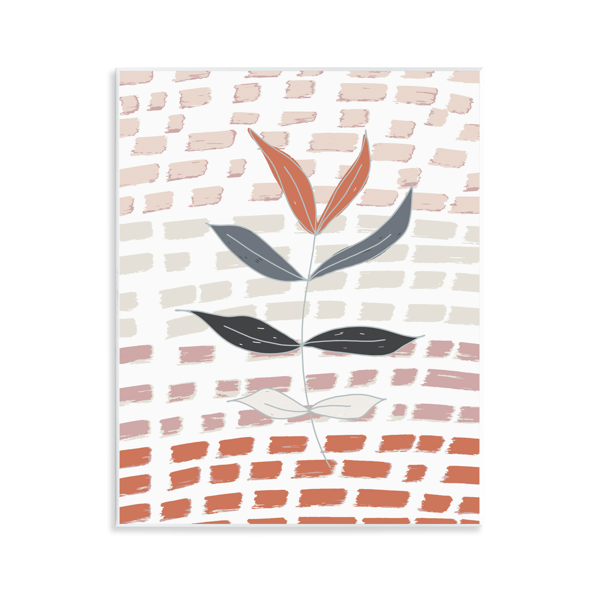 Stupell Industries Abstract Leaf on Pattern Plants & Flowers Painting Unframed Art Print Wall Art, 11 x 14