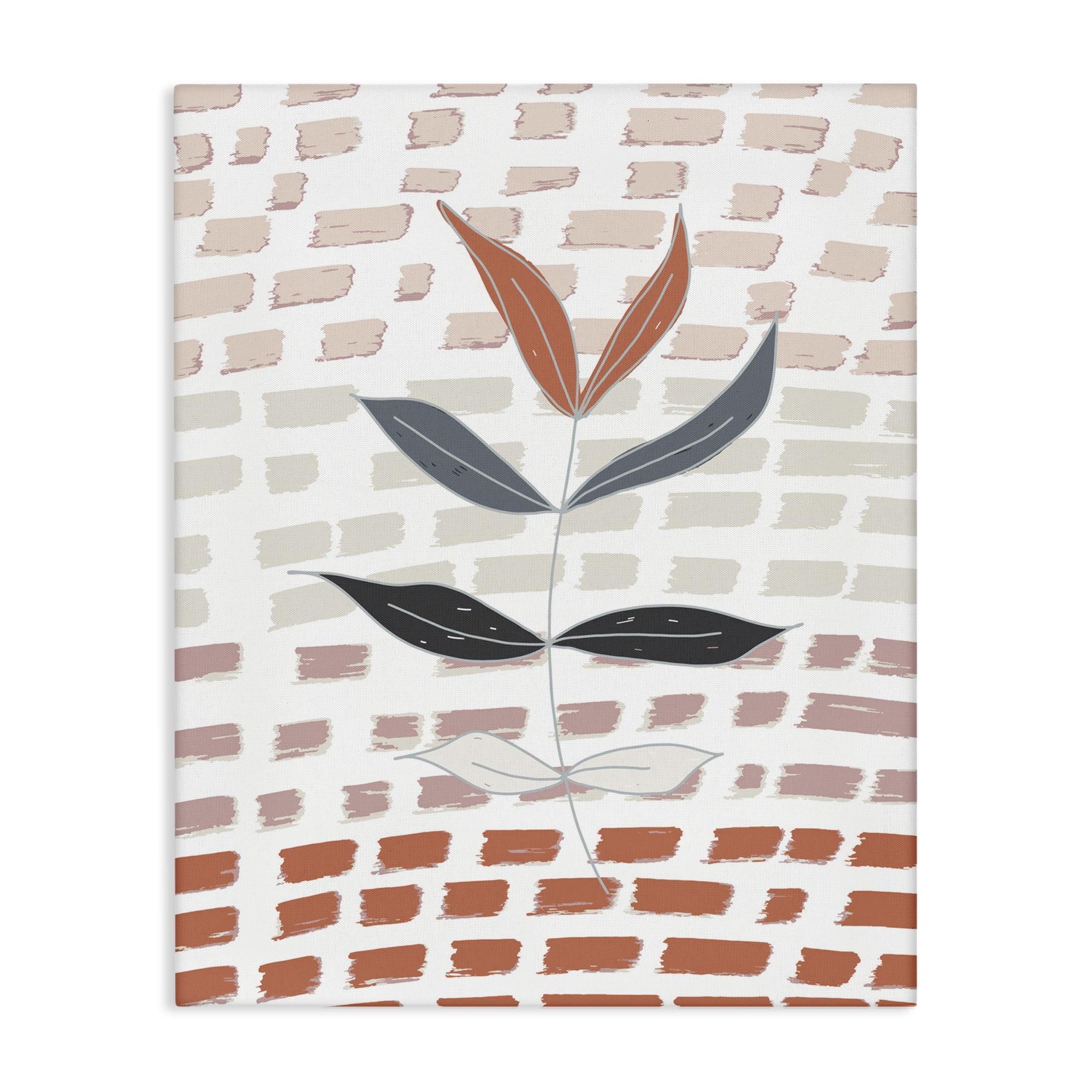 Stupell Industries Abstract Leaf on Pattern Plants & Flowers Painting Wrapped Canvas Art Print Wall Art, 36 x 48