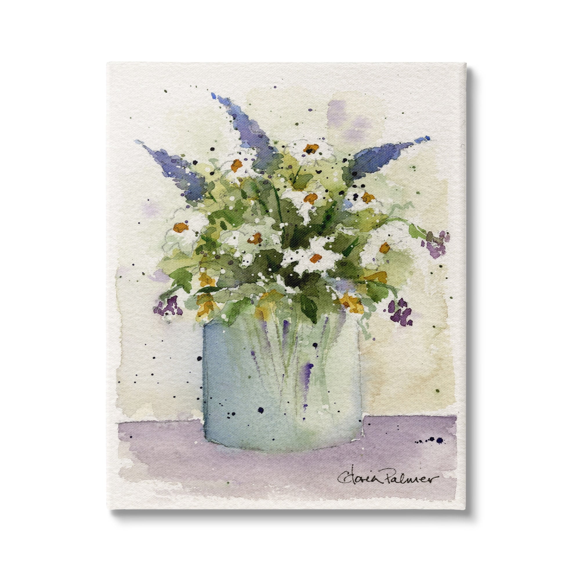 Lilac and Daisy Blooms Abstract Floral Canvas Art 30" x 40"