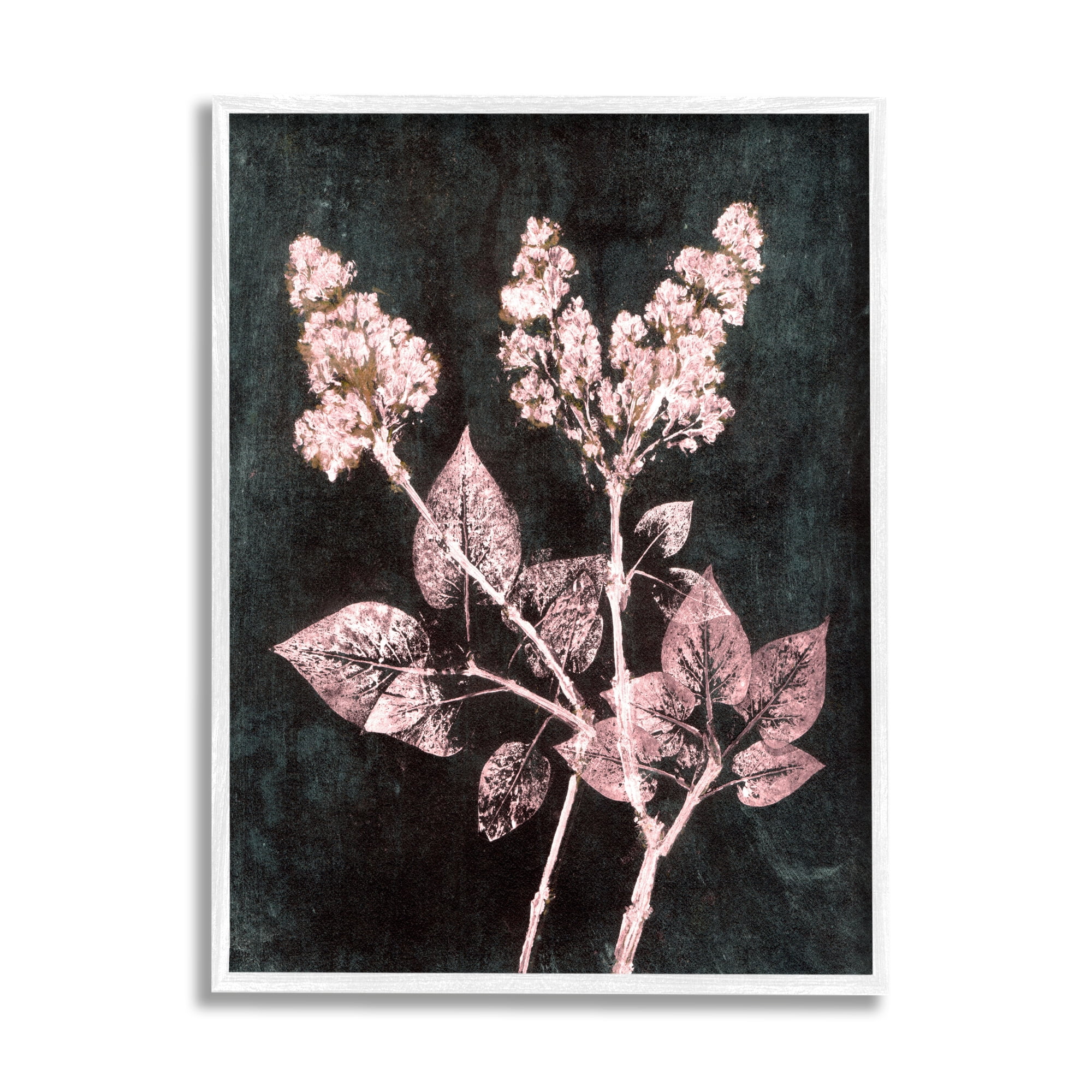 Stupell Industries Abstract Lilac Plant Botanical & Floral Painting White Framed Art Print Wall Art, 24 x 30
