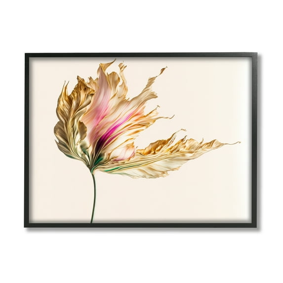 Stupell Industries Abstract Lily Petals Botanical & Floral Painting Black Framed Art Print Wall Art, 14 x 11