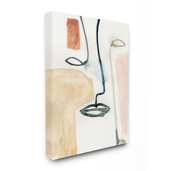 Stupell Industries Abstract Line and Color Block Face Impression Canvas Wall Art Design by Victoria Barnes, 24" x 30"